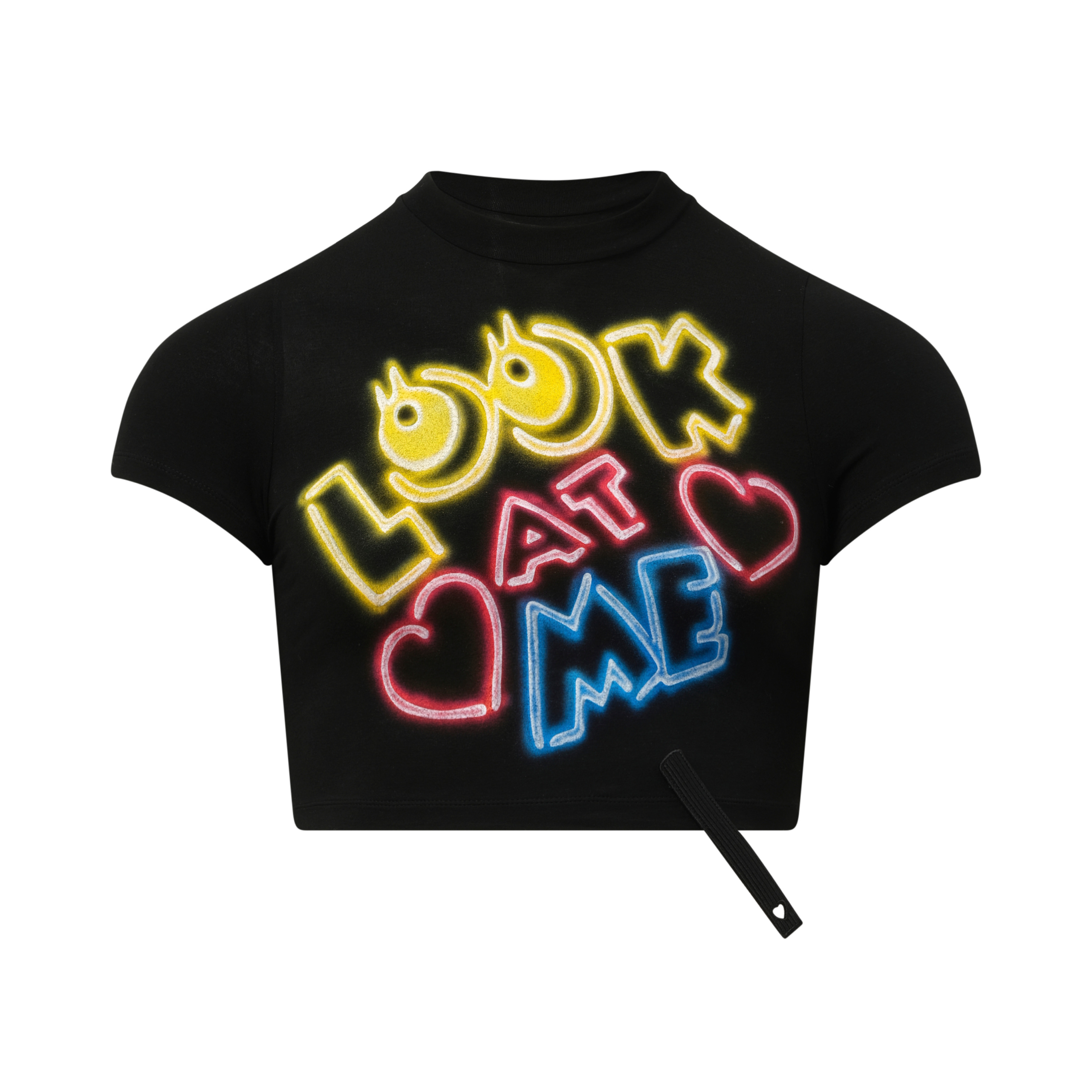 Japanese Fan-Service Neon Paint T-Shirt in Black - 2