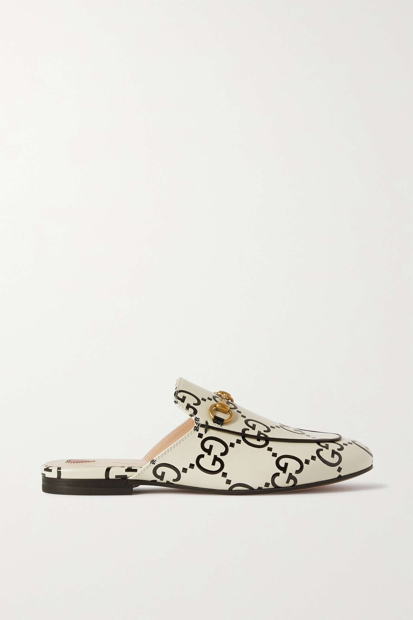 Princetown horsebit-detailed logo-print leather loafers - 1