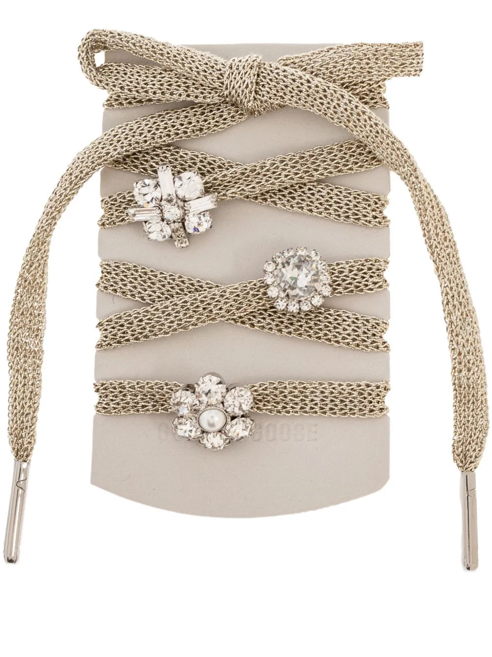 crystal-embellished woven shoelaces - 1