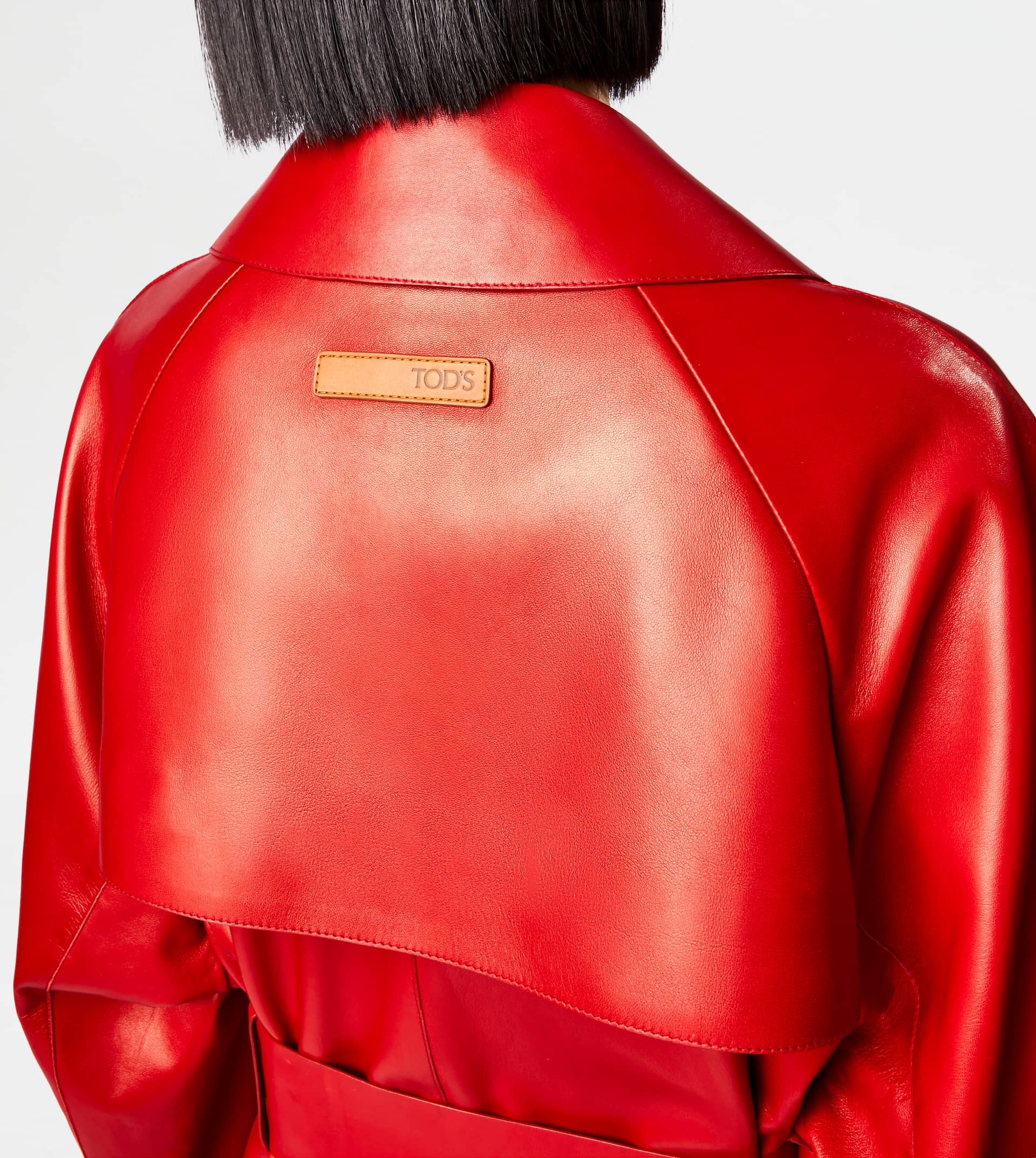 TRENCH COAT IN LEATHER - RED - 6