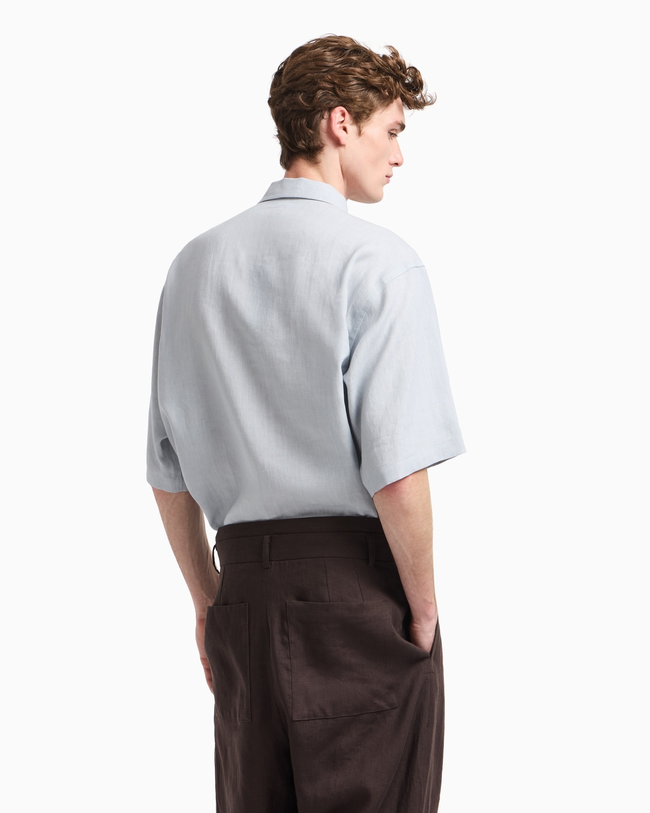 PURE LINEN SHIRT WITH PARTIAL ZIP - 3