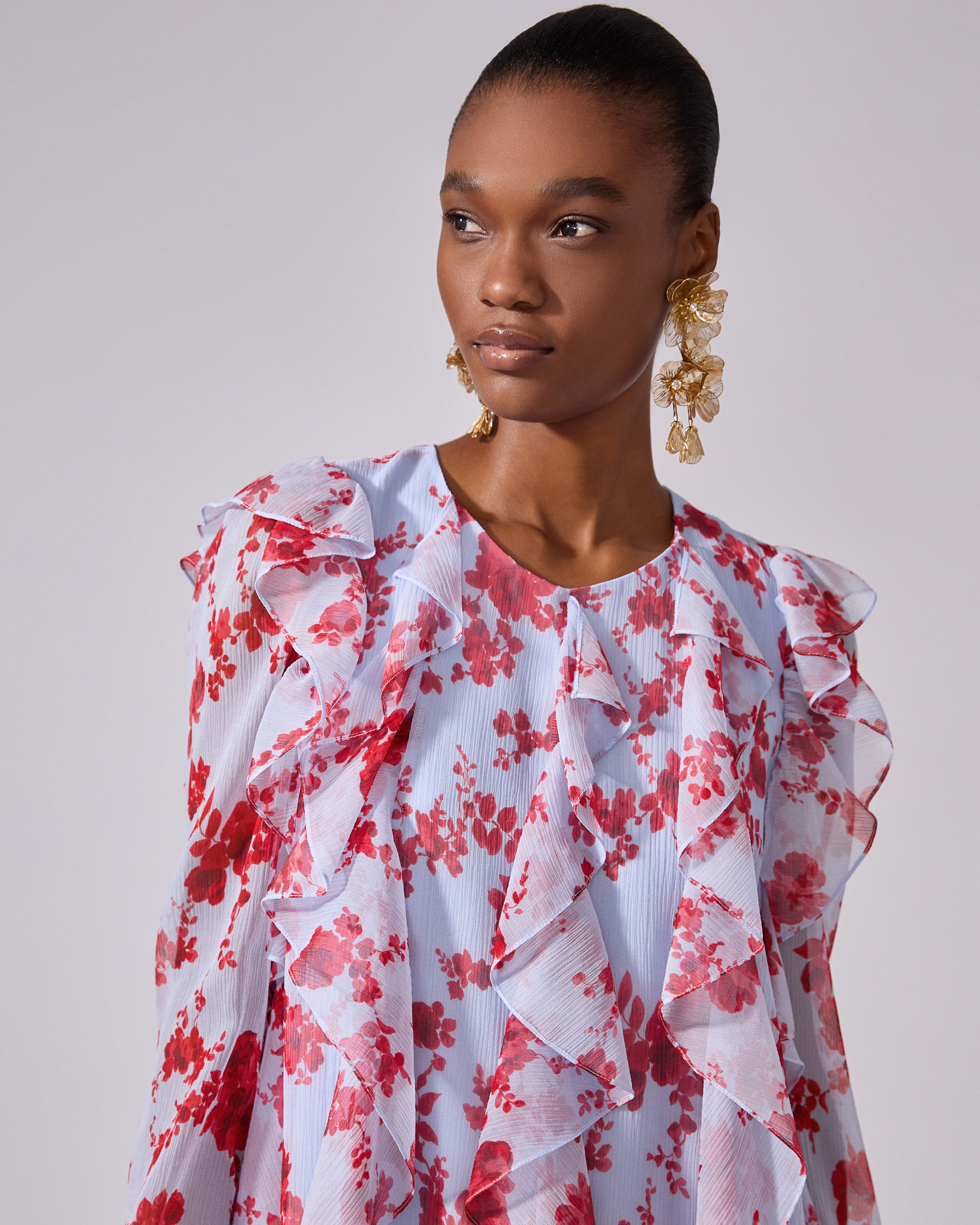 Chiffon Floral-Print Mini Dress - 4