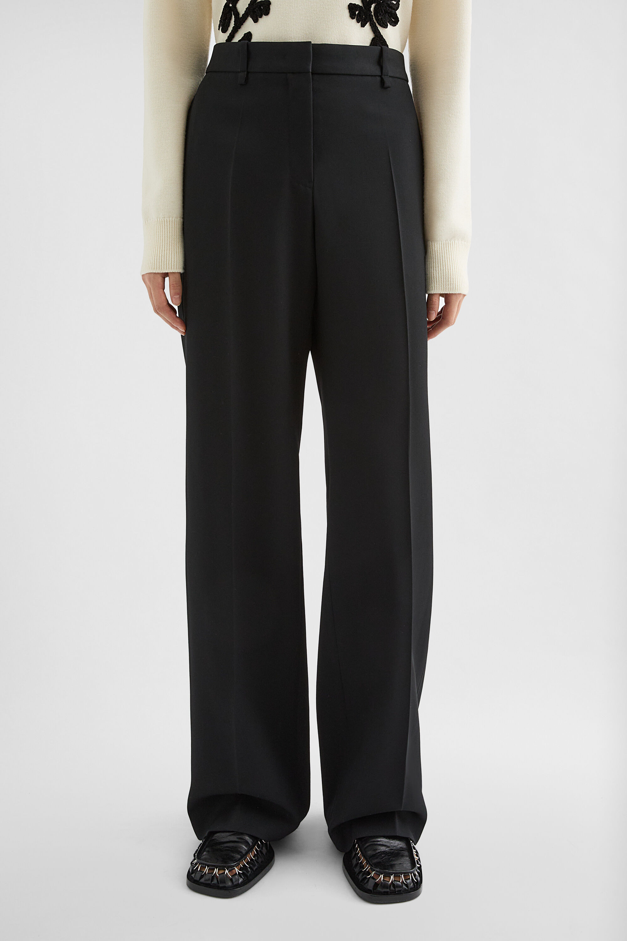 Wool Gabardine Tailored Trousers - 6