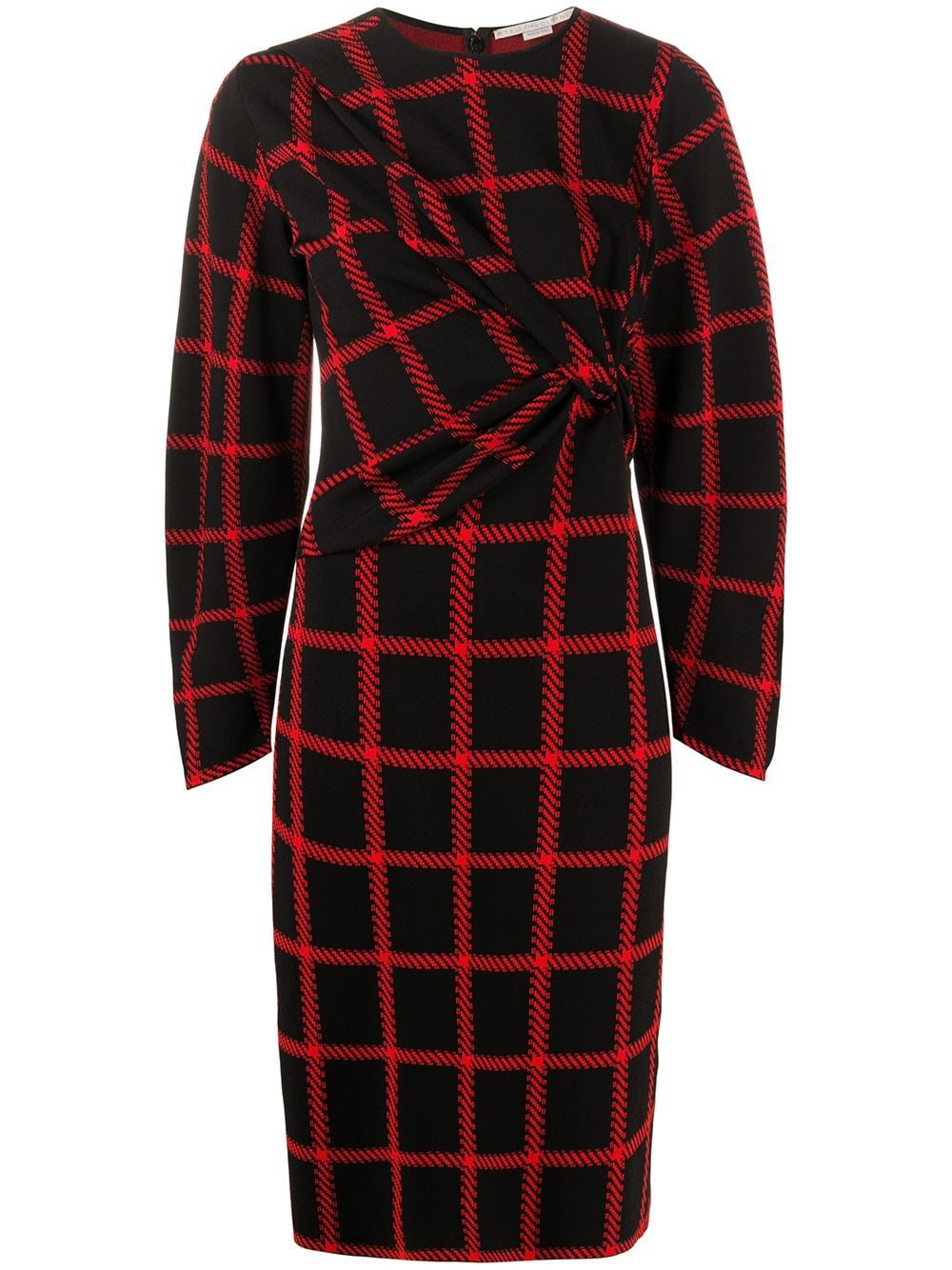 checked ruched dress - 1