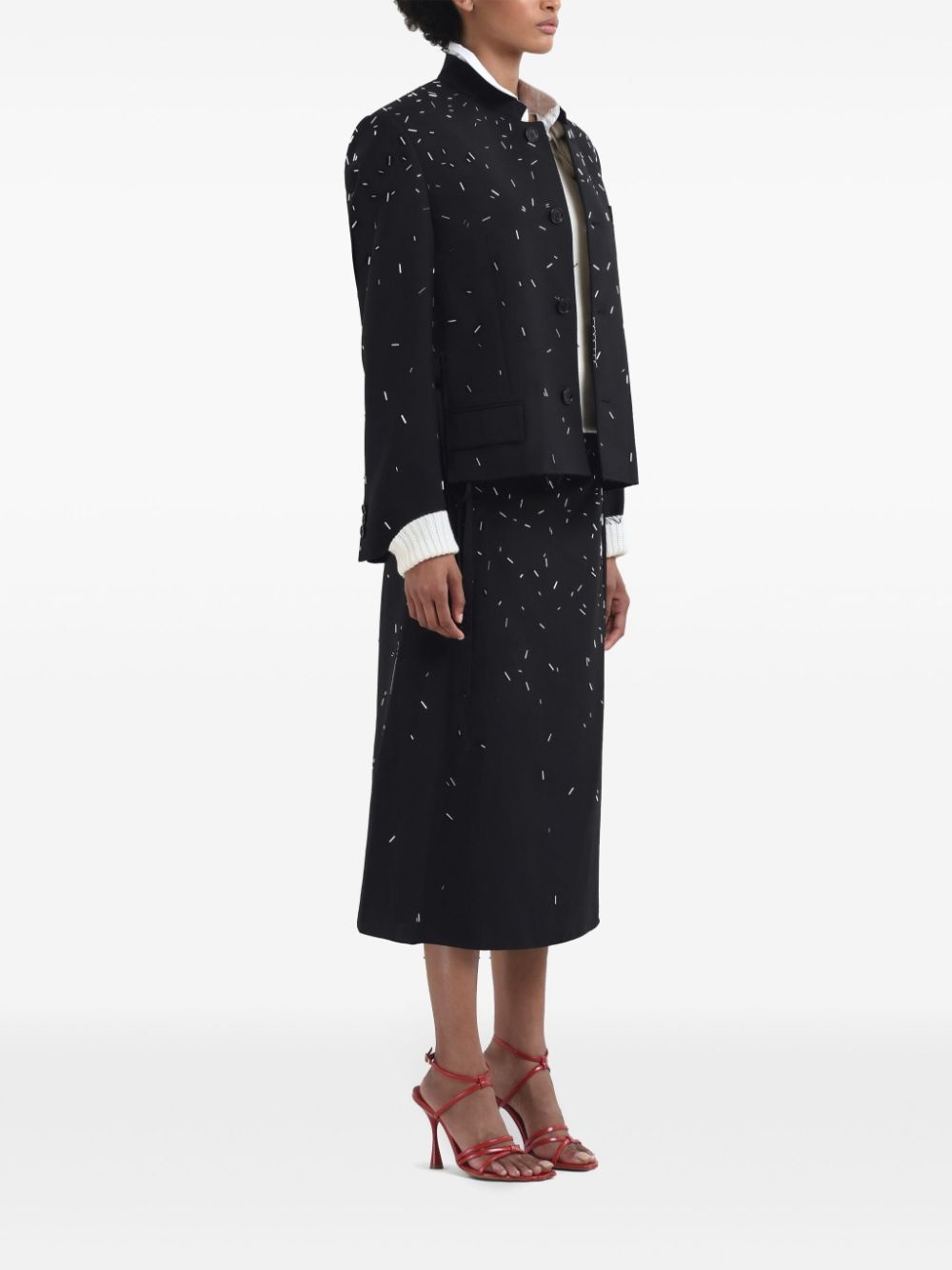 bead-embellished jacket - 3