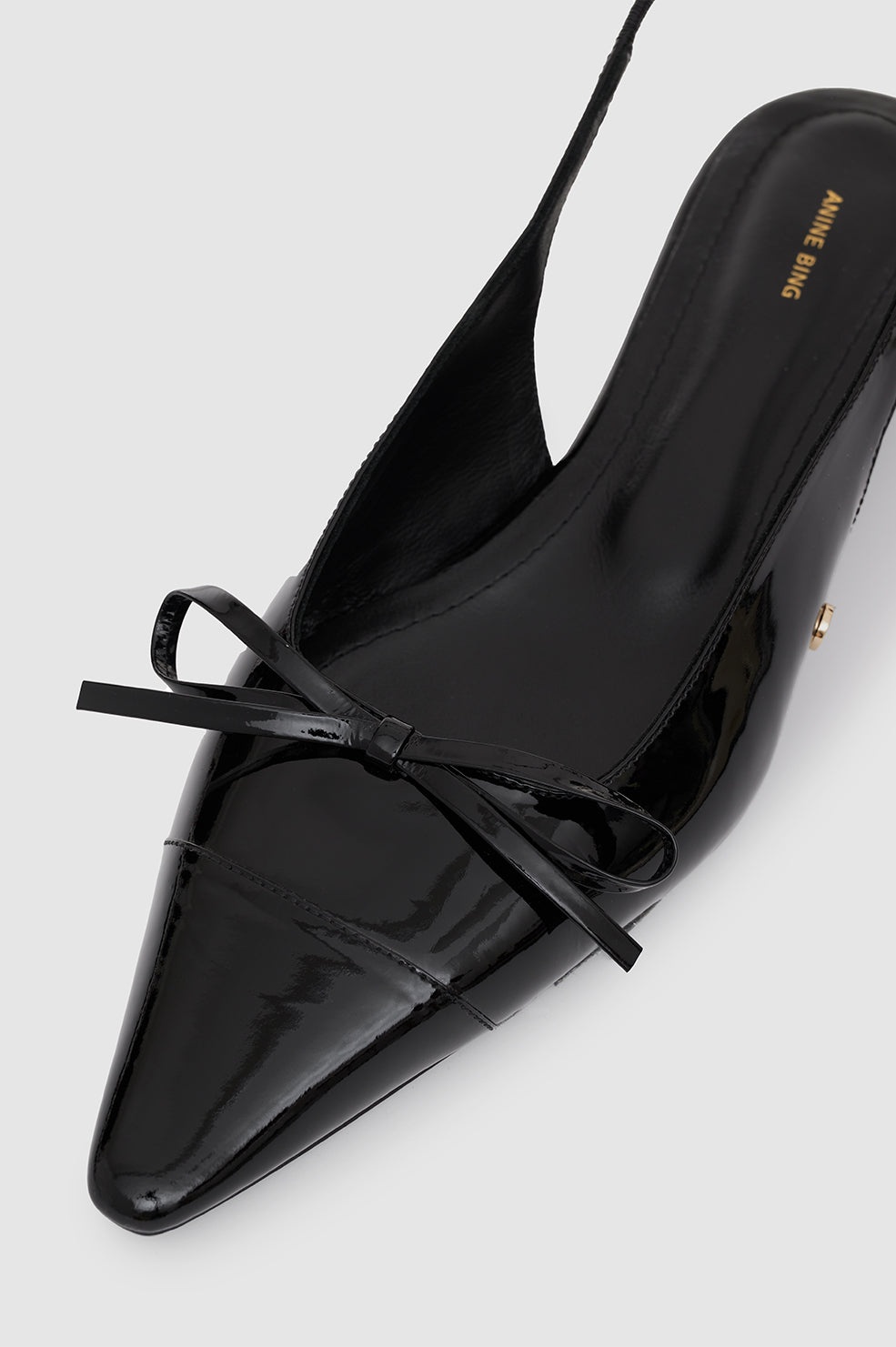 Zoey Slingback Heels - Black Patent - 5