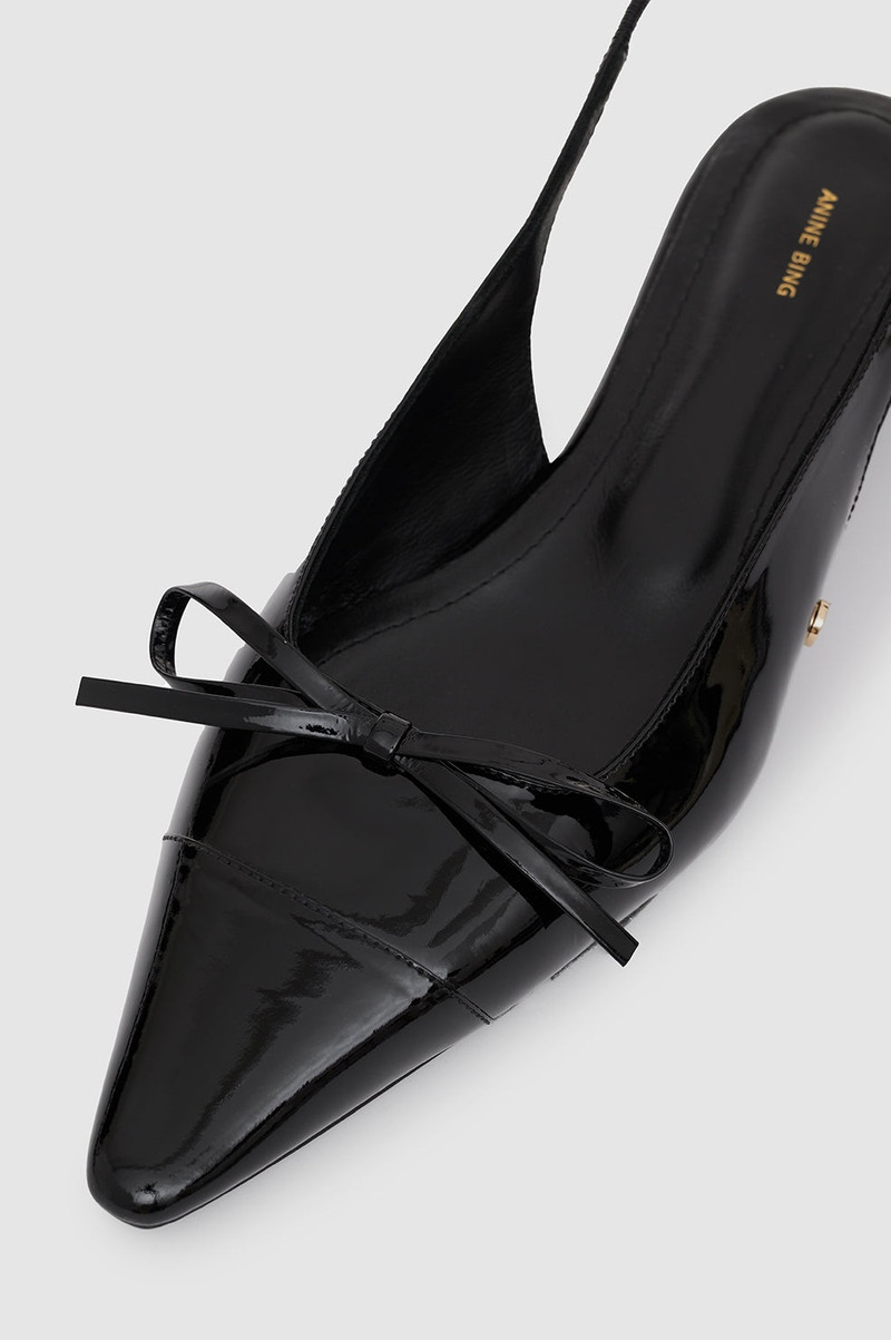 Zoey Slingback Heels - Black Patent 5