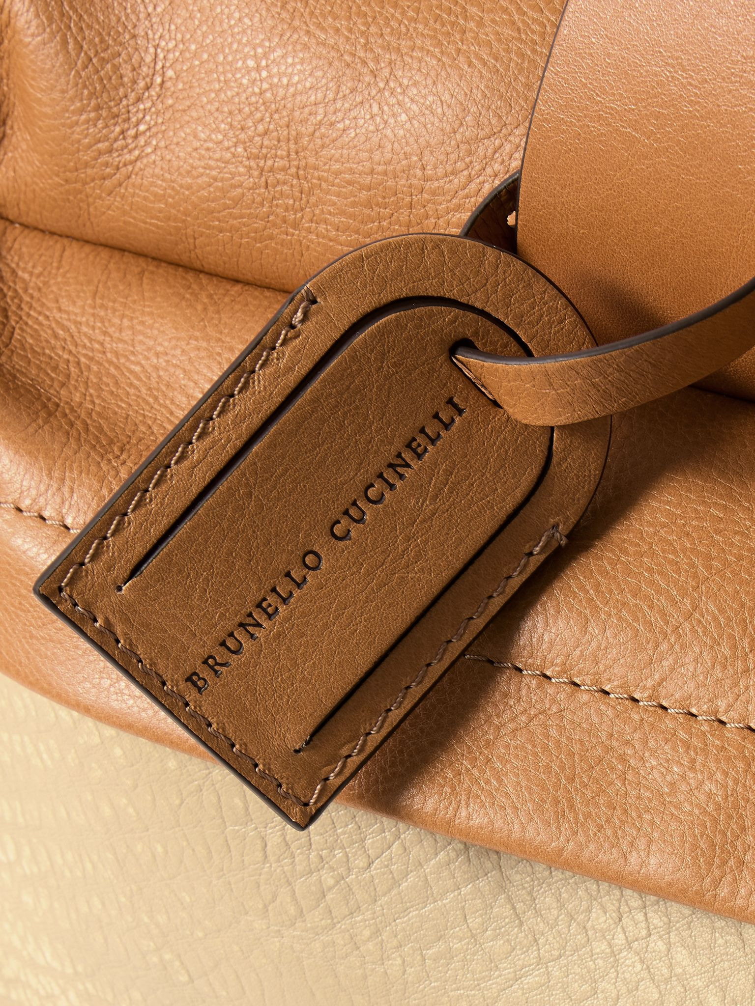 Full-Grain Leather Weekend Bag Neutral - 4