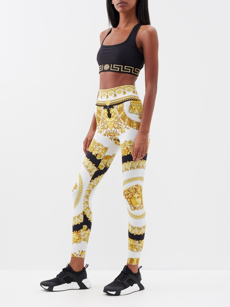 VERSACE Baroque-print leggings outlook