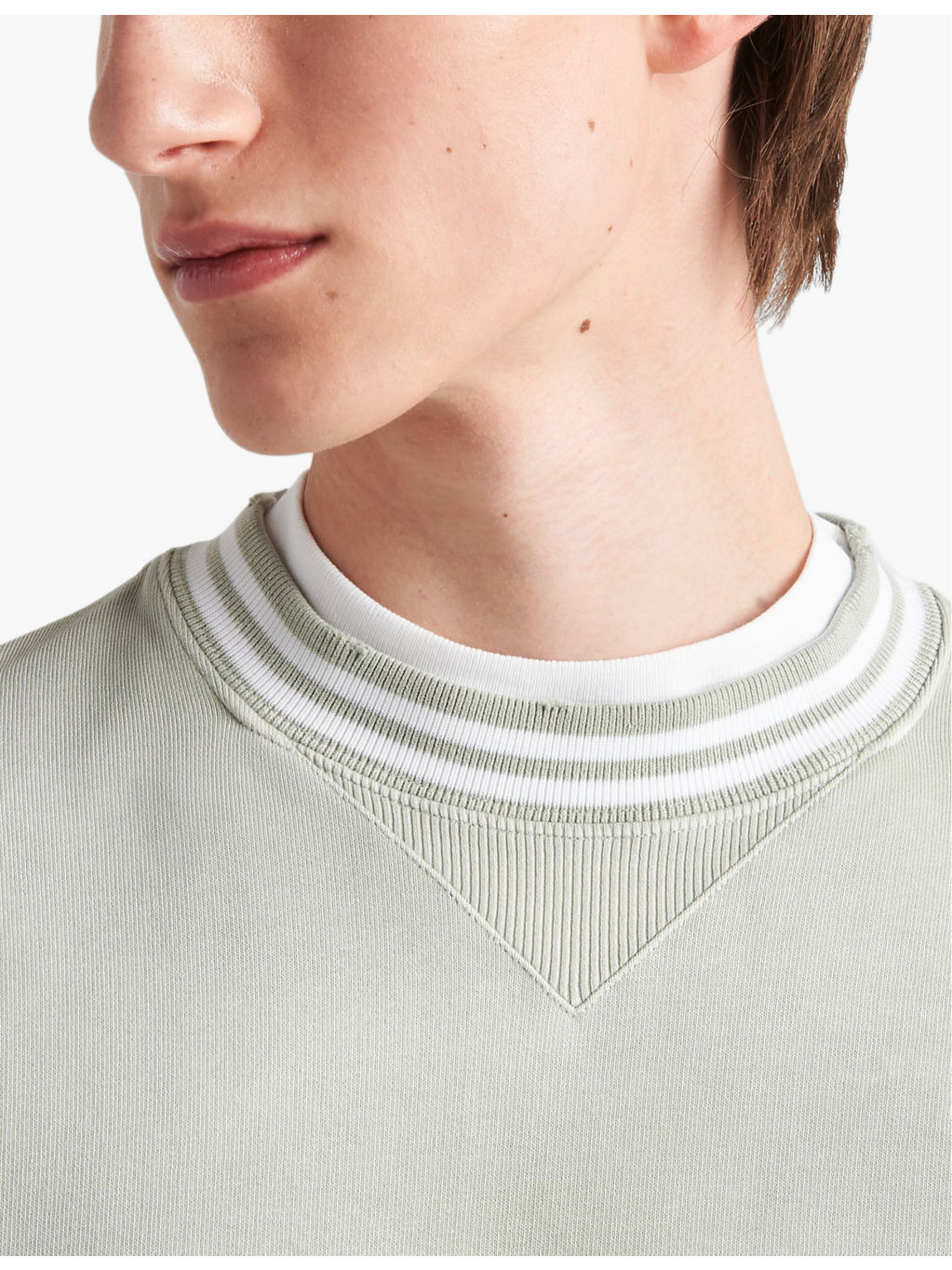 Logo-print contrast-stripe cotton sweatshirt - 5