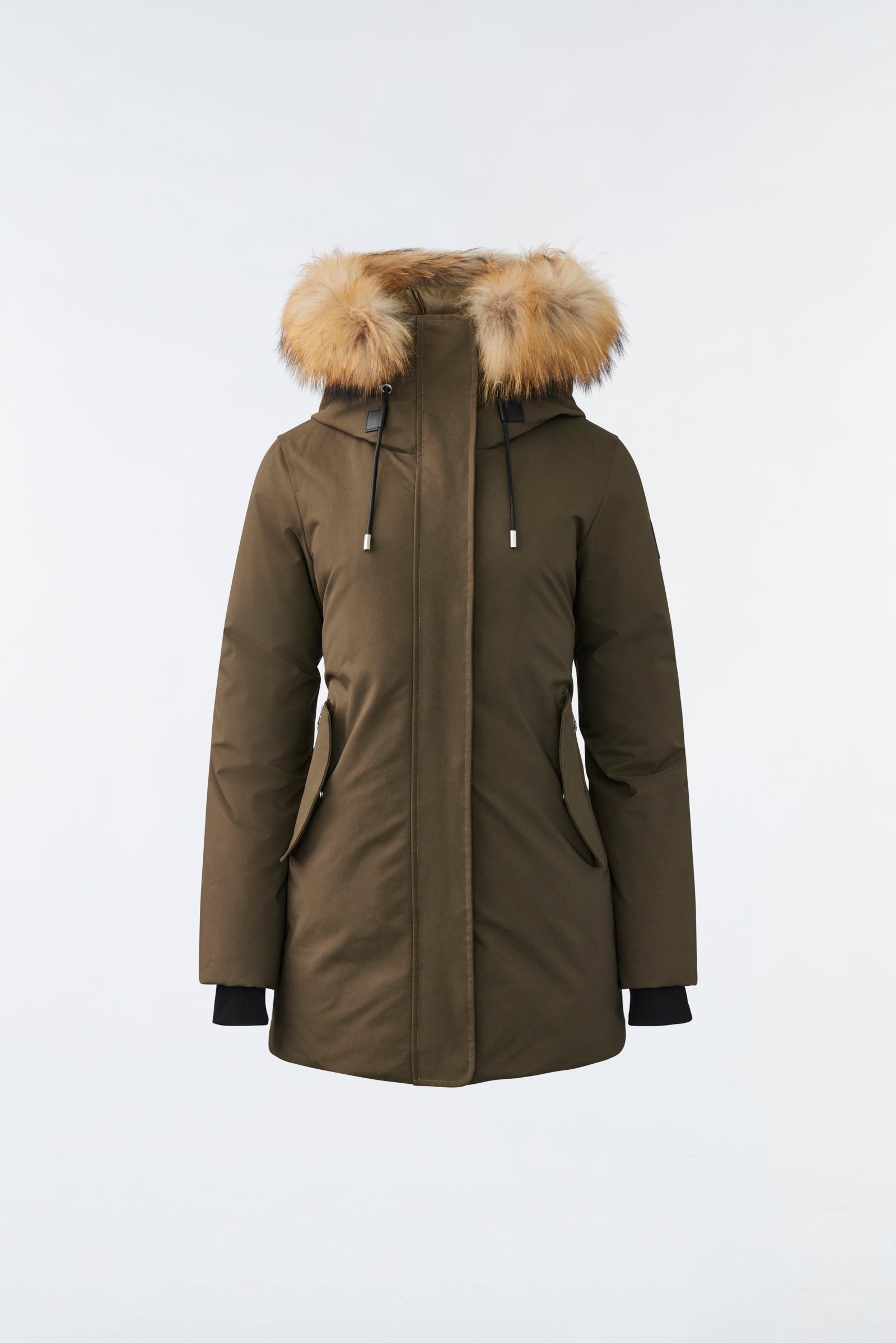 KINSLEE 2-in-1 oversized down parka with bib and natural fur - 1