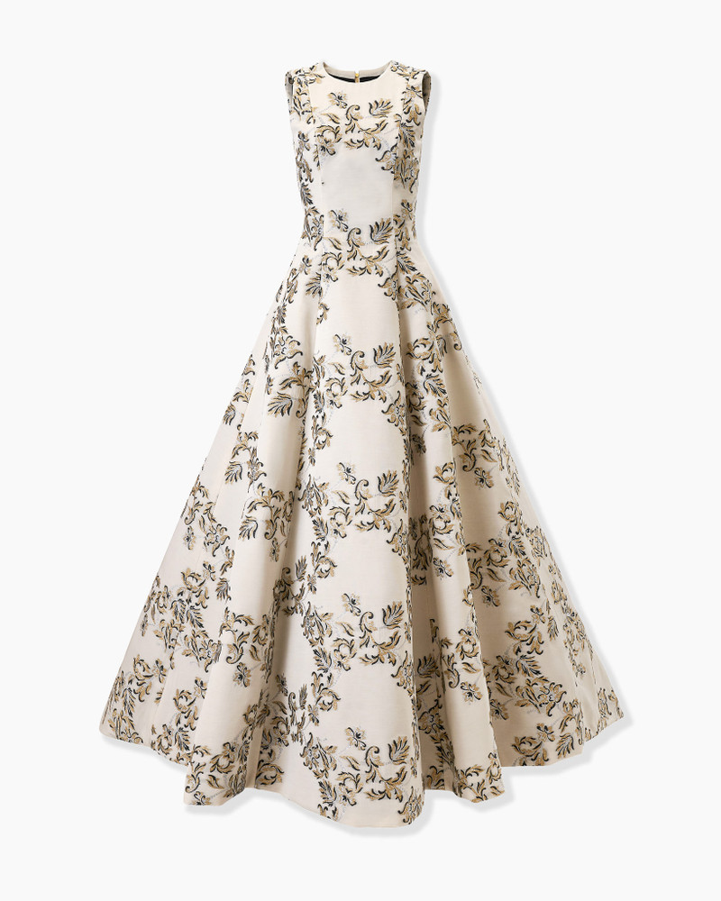 Lurex Trellis Jacquard Ball Gown 1