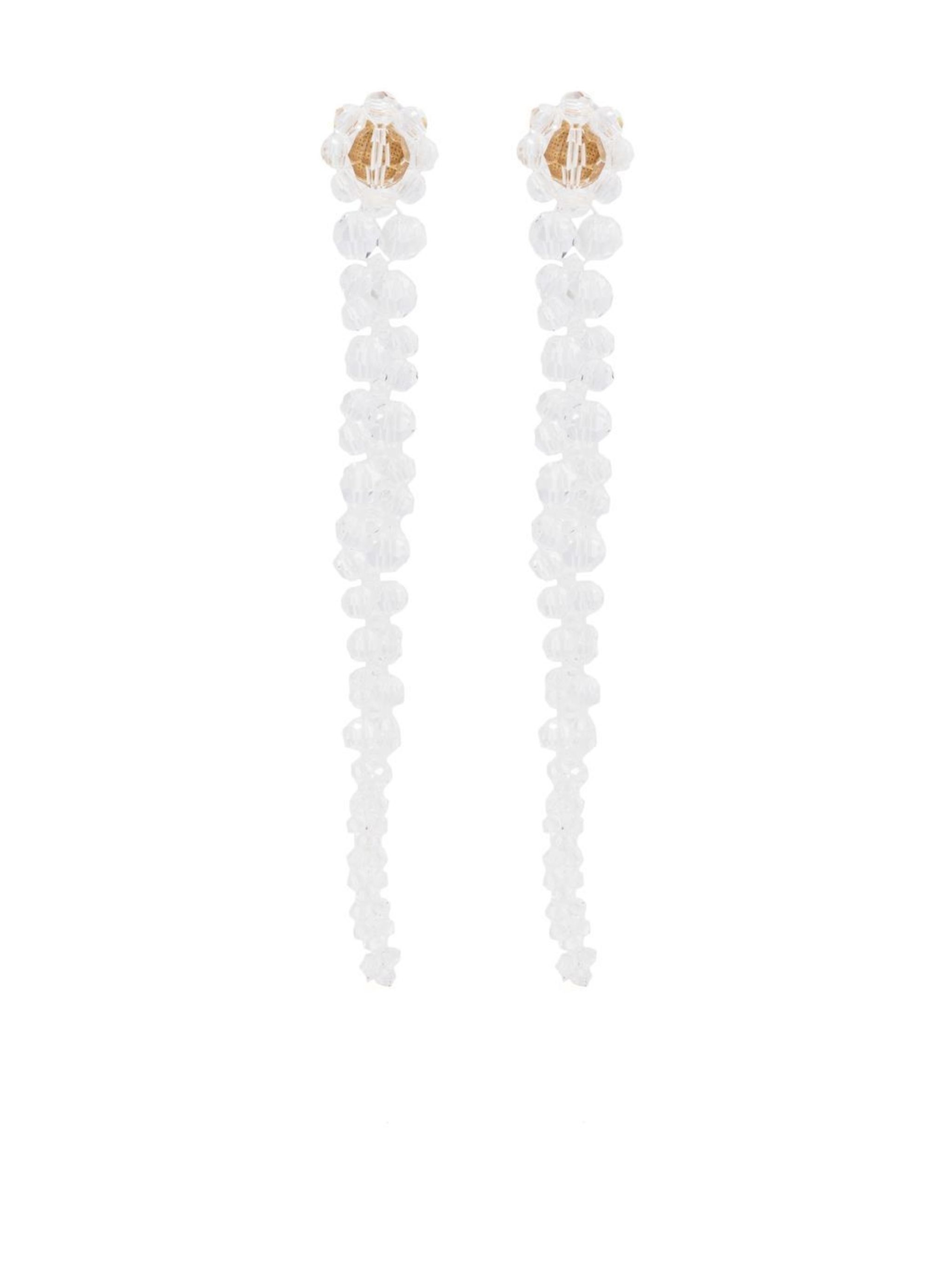 draped crystal-embellished earrings - 1