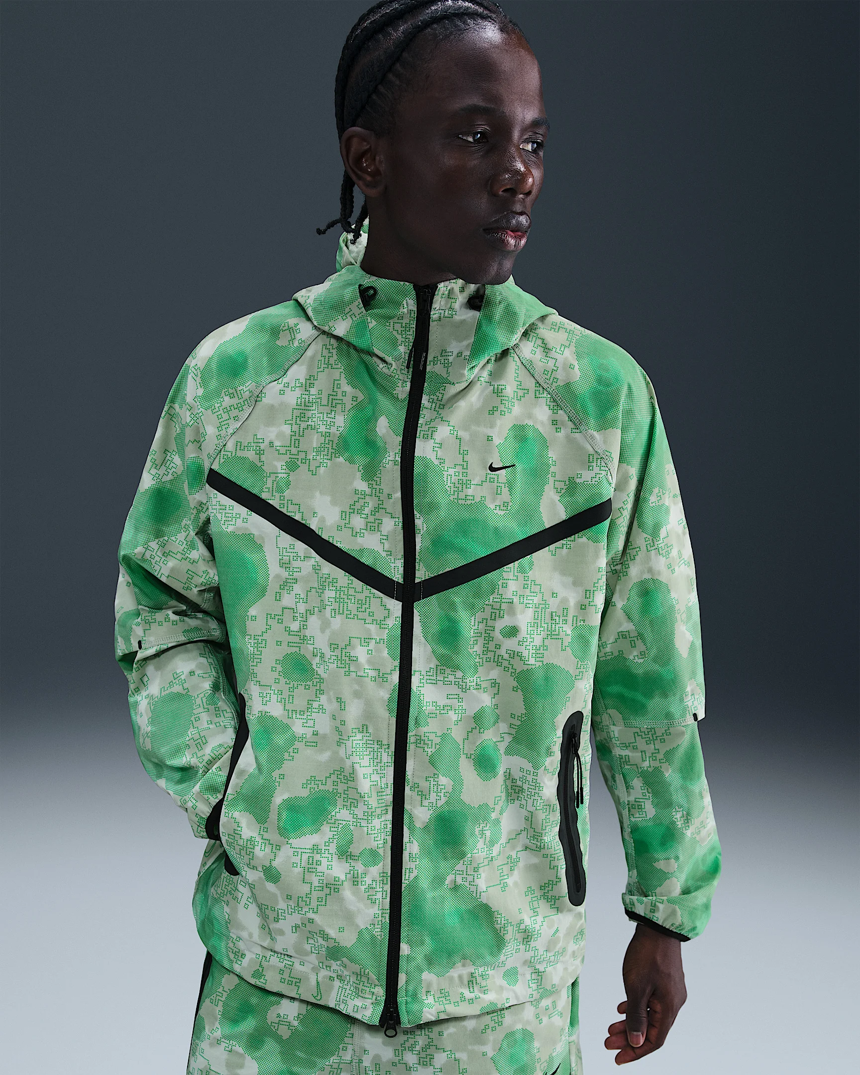 Nike Tech Men's Dri-FIT Woven Camo Windrunner Oversized Jacket - 1