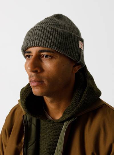 Nigel Cabourn Solid Beanie in Army outlook