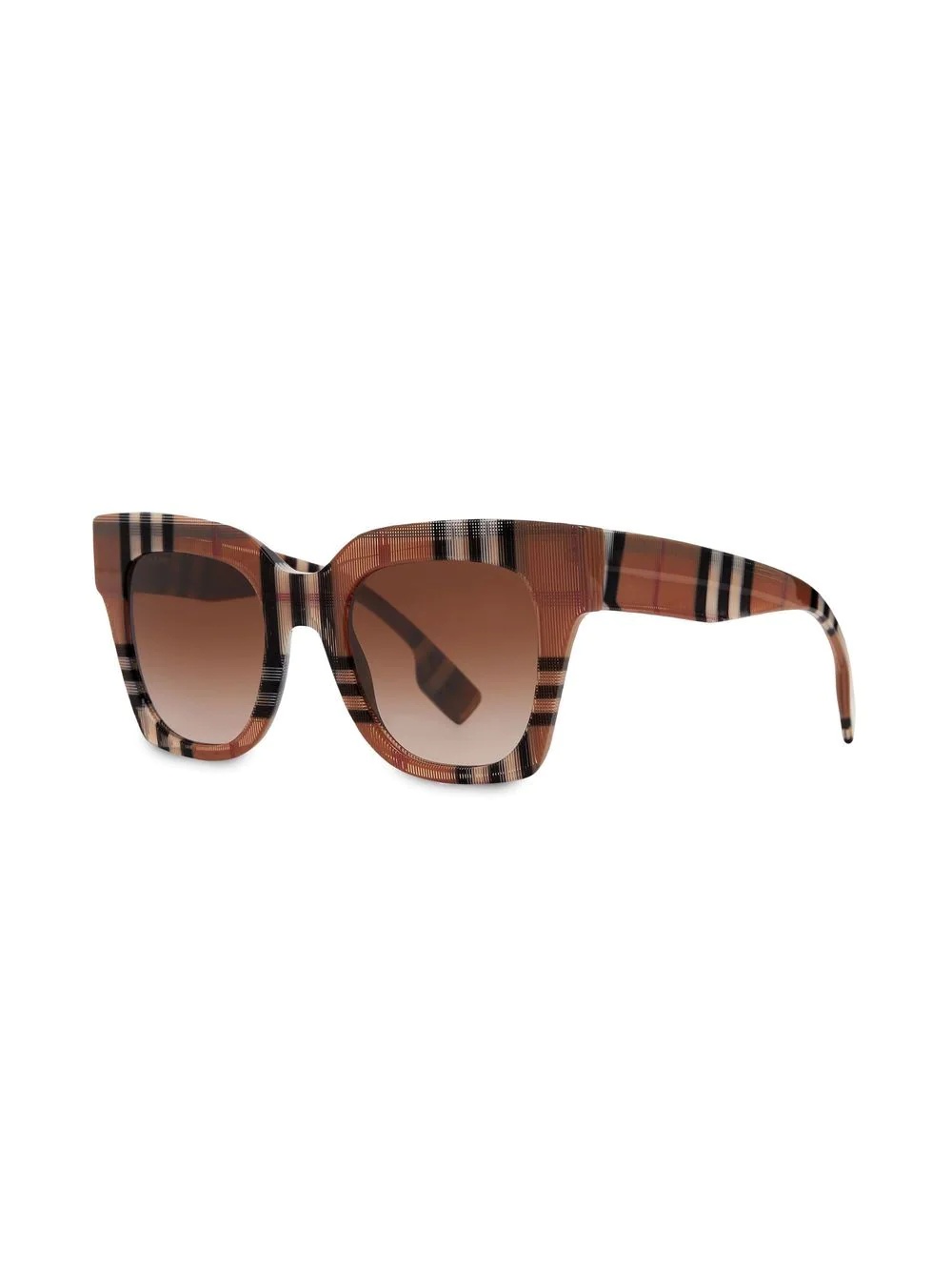 check pattern square-frame sunglasses - 2