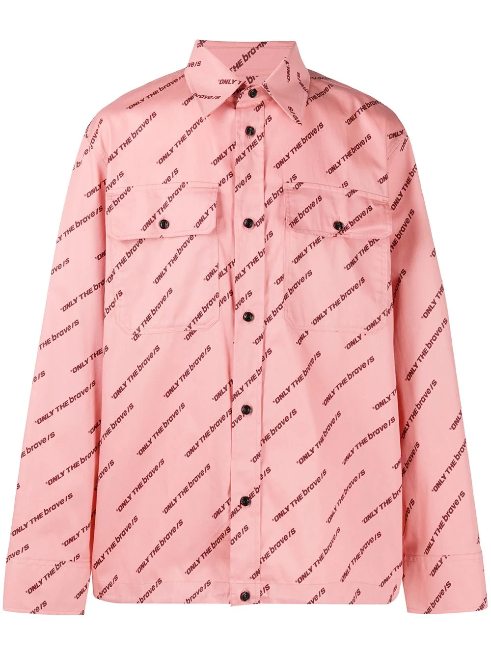 diagonal print long-sleeve shirt - 1