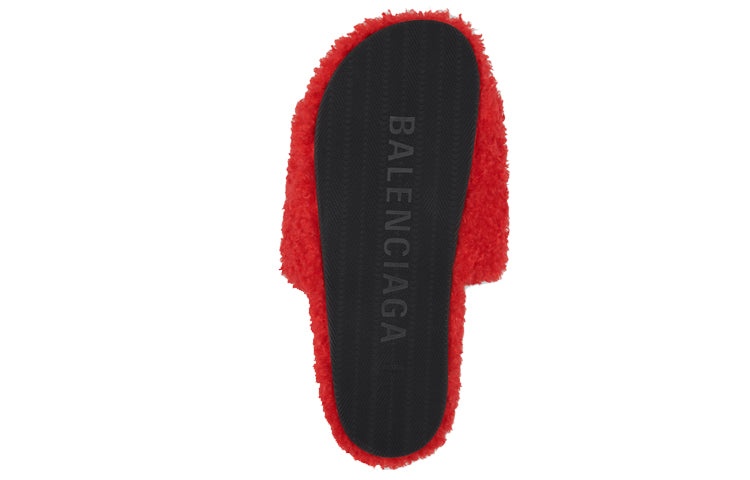 (WMNS) Balenciaga Furry Slides 'Red' 654261W2DO16596 - 6