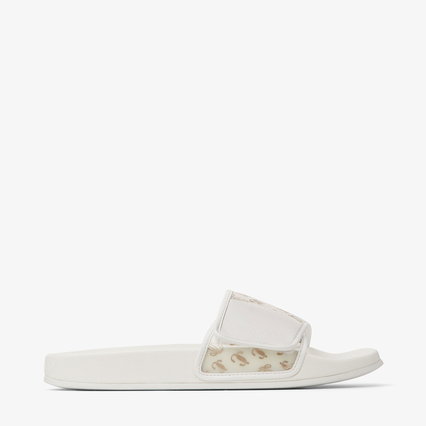Fitz/F
Clear JC Plexi and White Leather Slides - 1