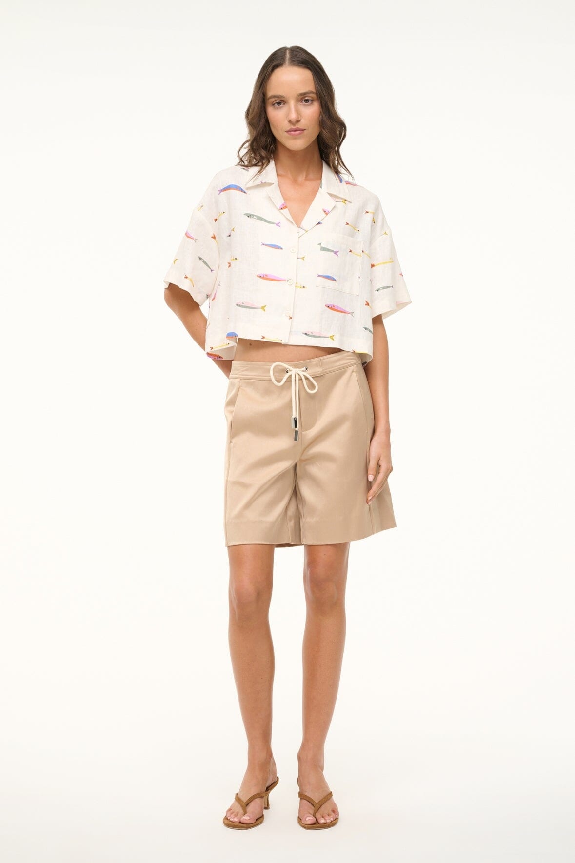 STAUD DAYA LINEN TOP POP SARDINES IVORY - 4