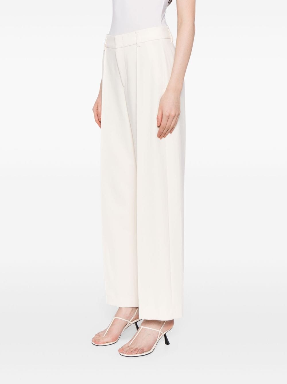 pintuck wide-leg trousers - 3