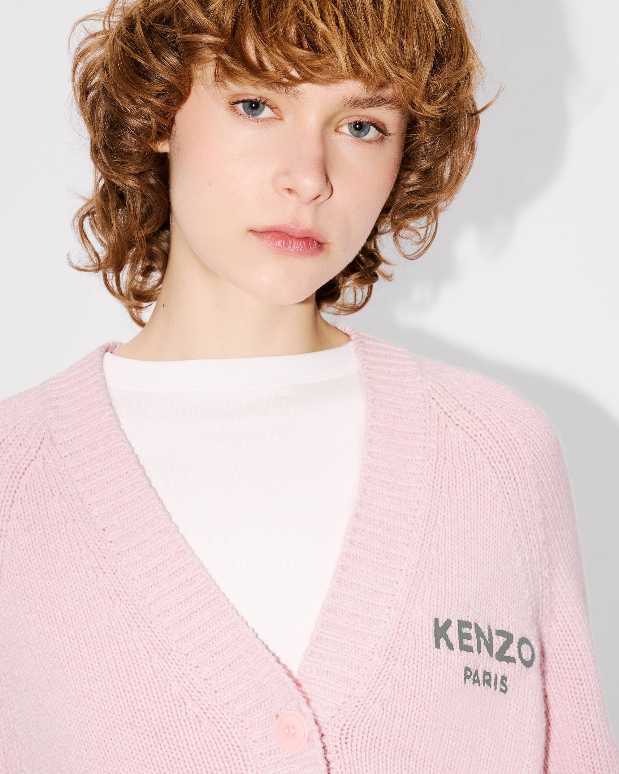 'Boke Flower' cardigan in cotton wool - 6