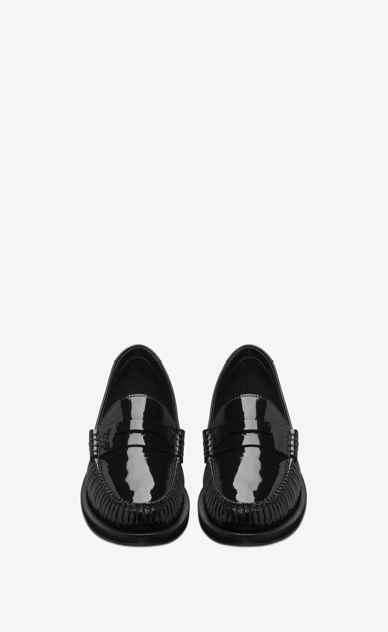 SAINT LAURENT le loafer monogram penny slippers in patent leather outlook