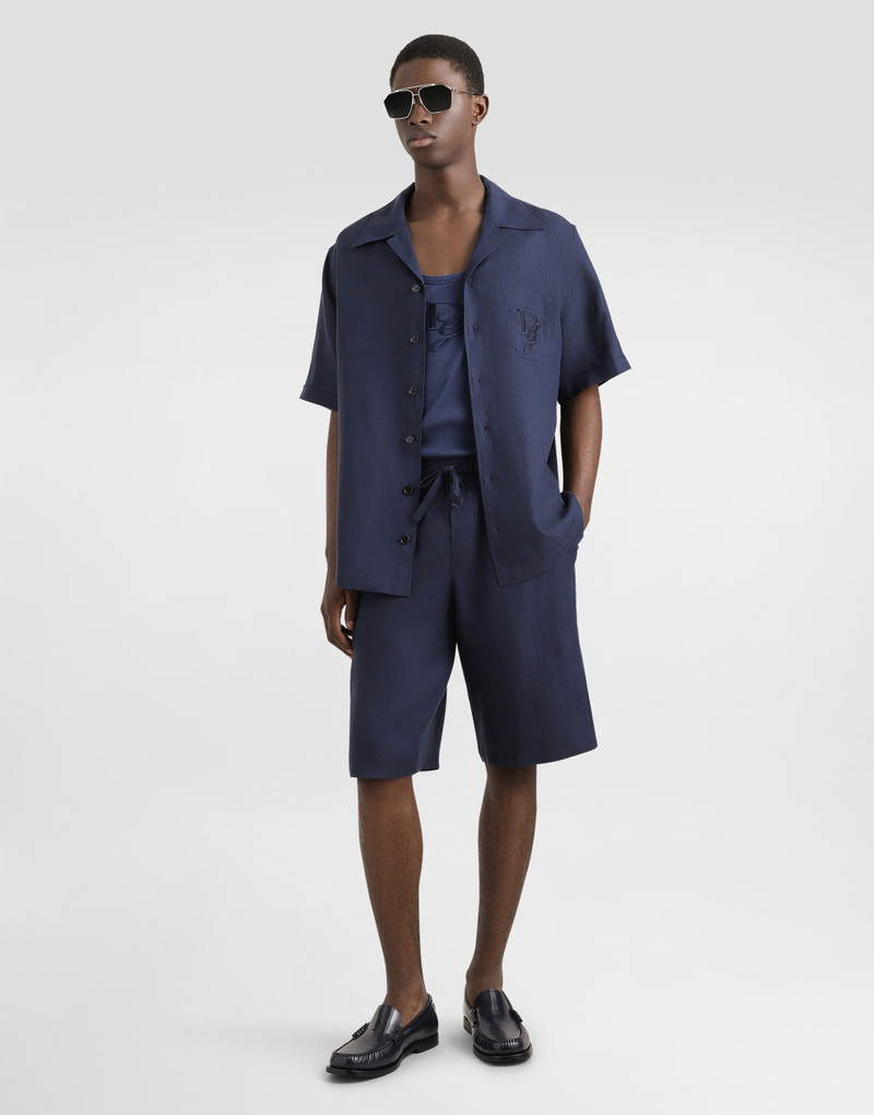 Dolce & Gabbana Linen shorts with DG logo embroidery outlook