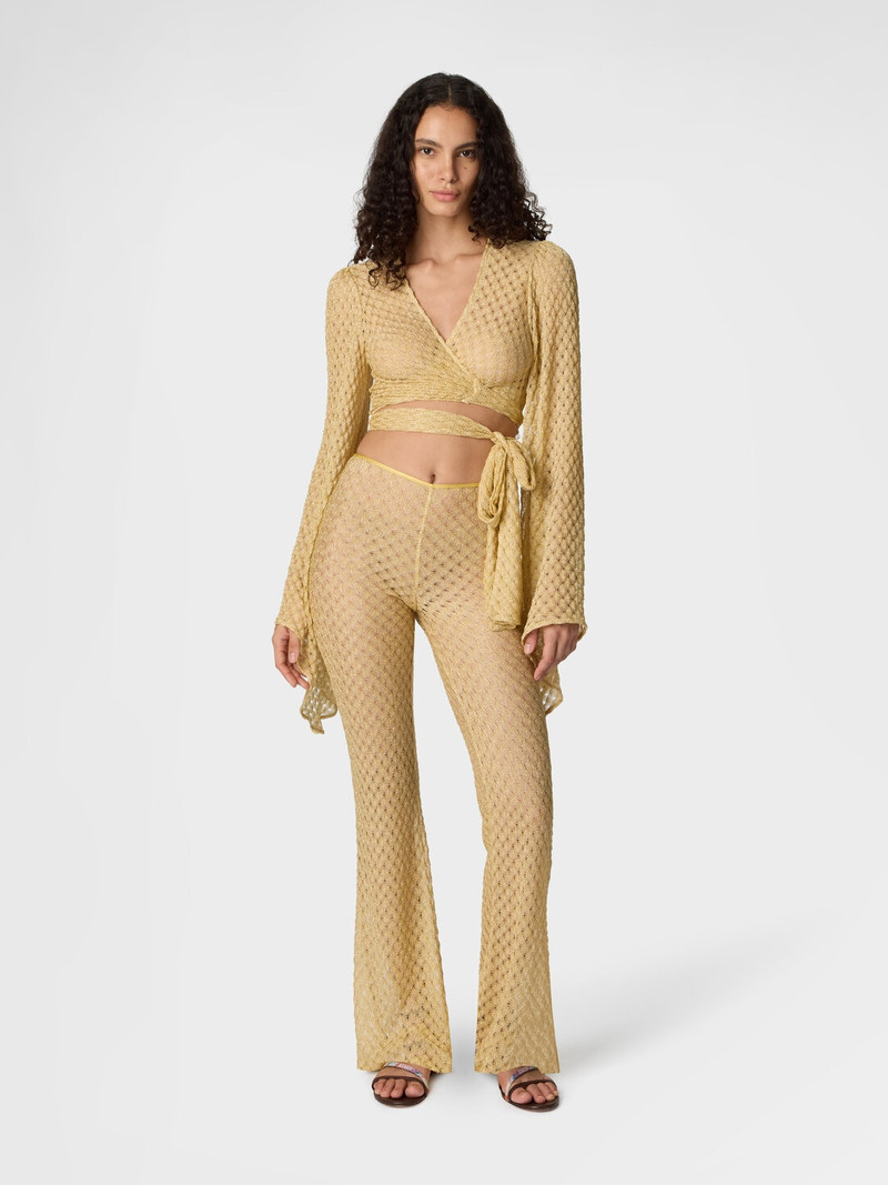 Missoni Flared trousers in lamé viscose with raschel workmanship outlook