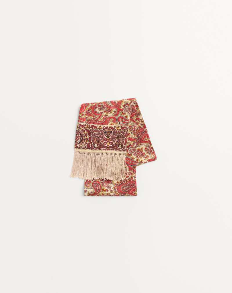 VOYAGE IMAGINAIRE SILK BANDEAU SCARF WITH FRINGE 1