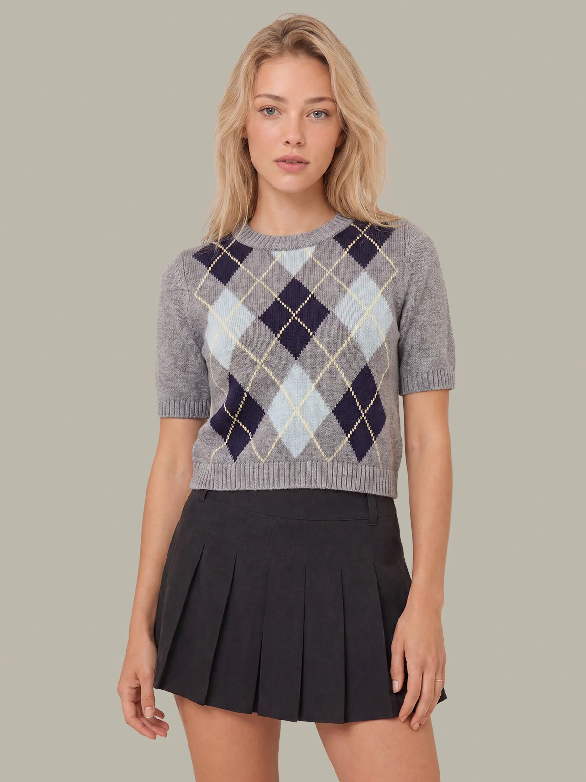 Veronika Argyle Sweater Tee - 1