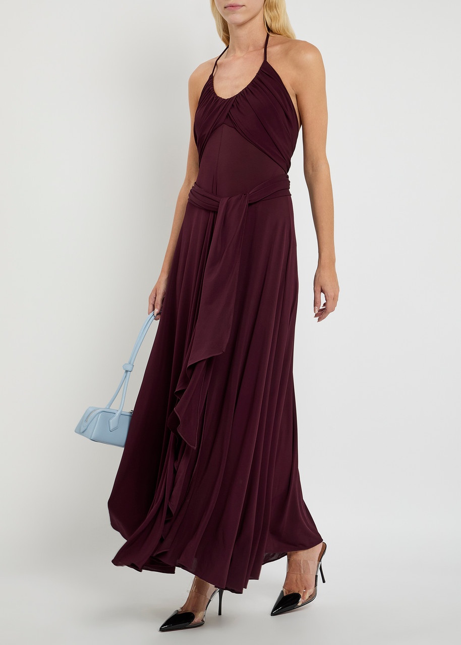 Alaïa Draped Stretch-mesh Maxi Dress - 4