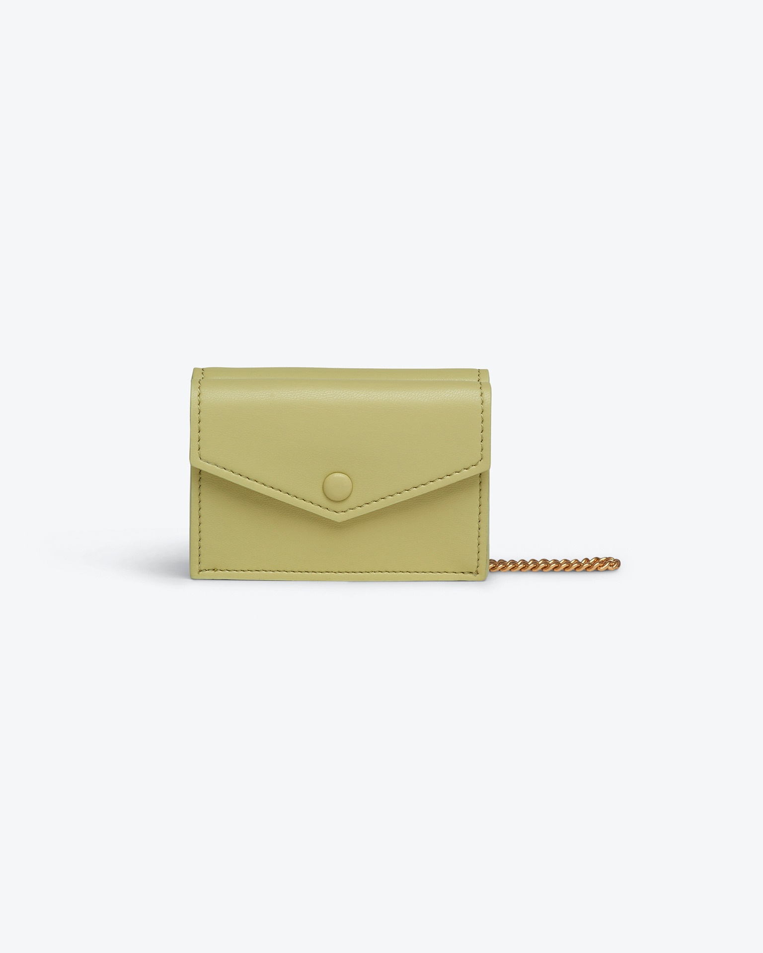 THE CONCERTINA MINI - Alt-nappa chain-trimmed cardholder - Lime - 2
