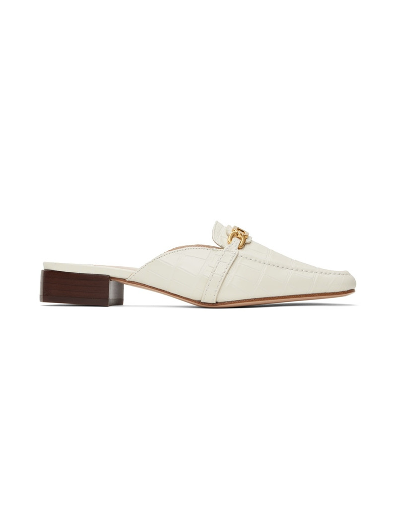 Whitney crocodile-embossed leather mules 1