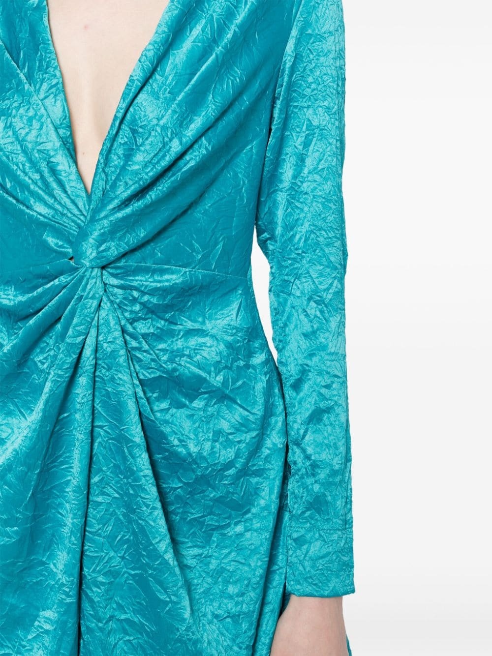 crinkled-satin knot dress - 7