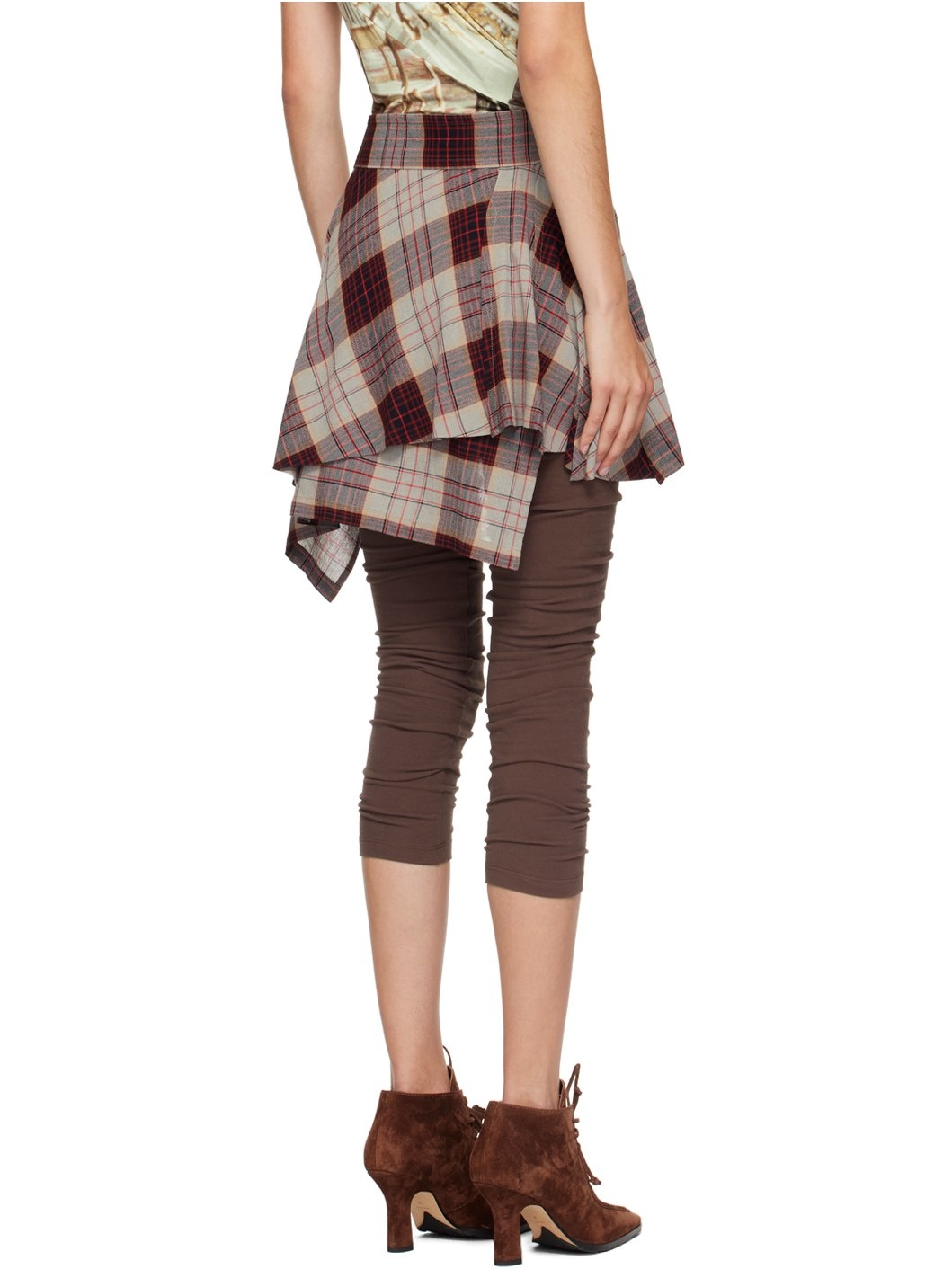 Gray & Red Meghan Kilt Miniskirt - 3