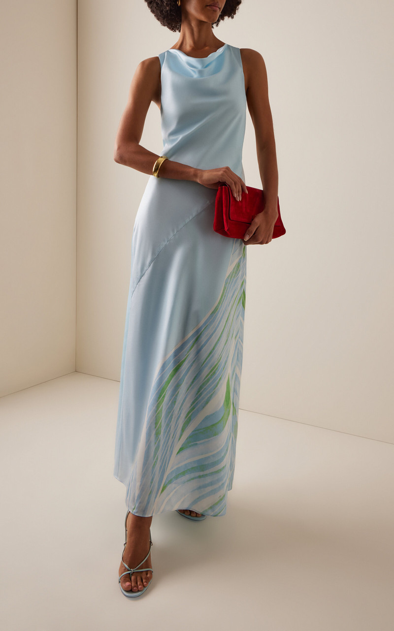SIGNIFICANT OTHER Exclusive Juliana Floral Satin Maxi Dress blue outlook