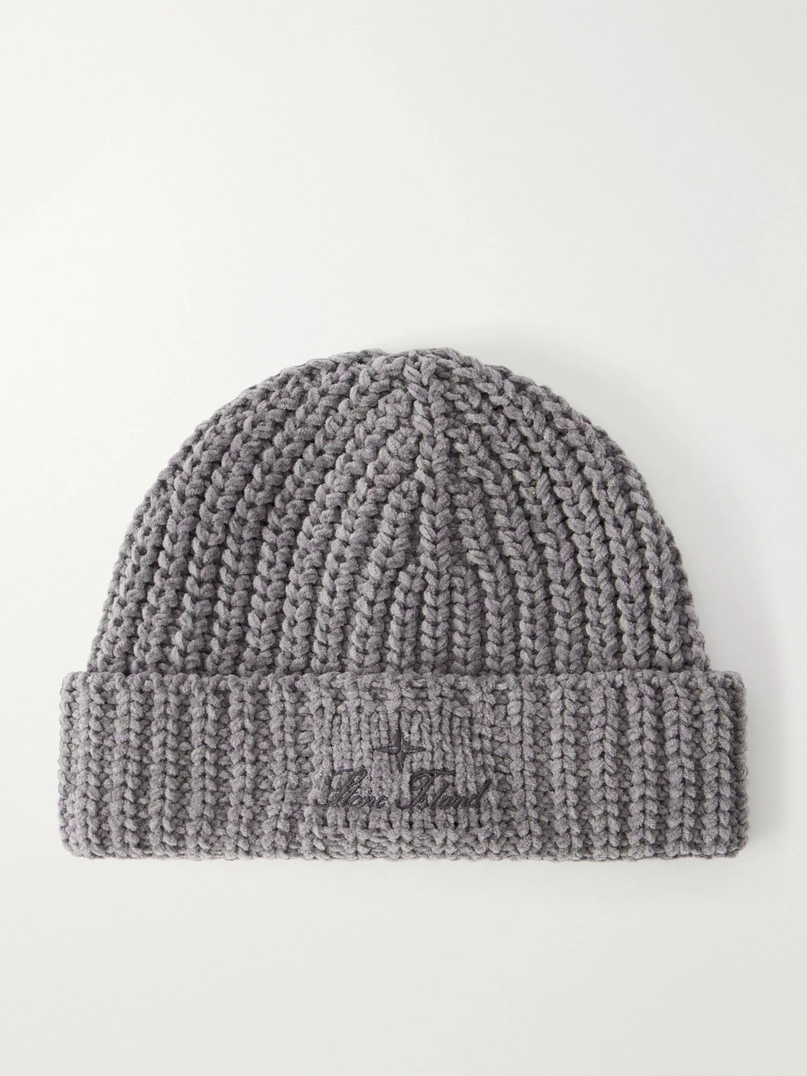 Logo-Embroidered Cotton-Chenille Beanie - 1