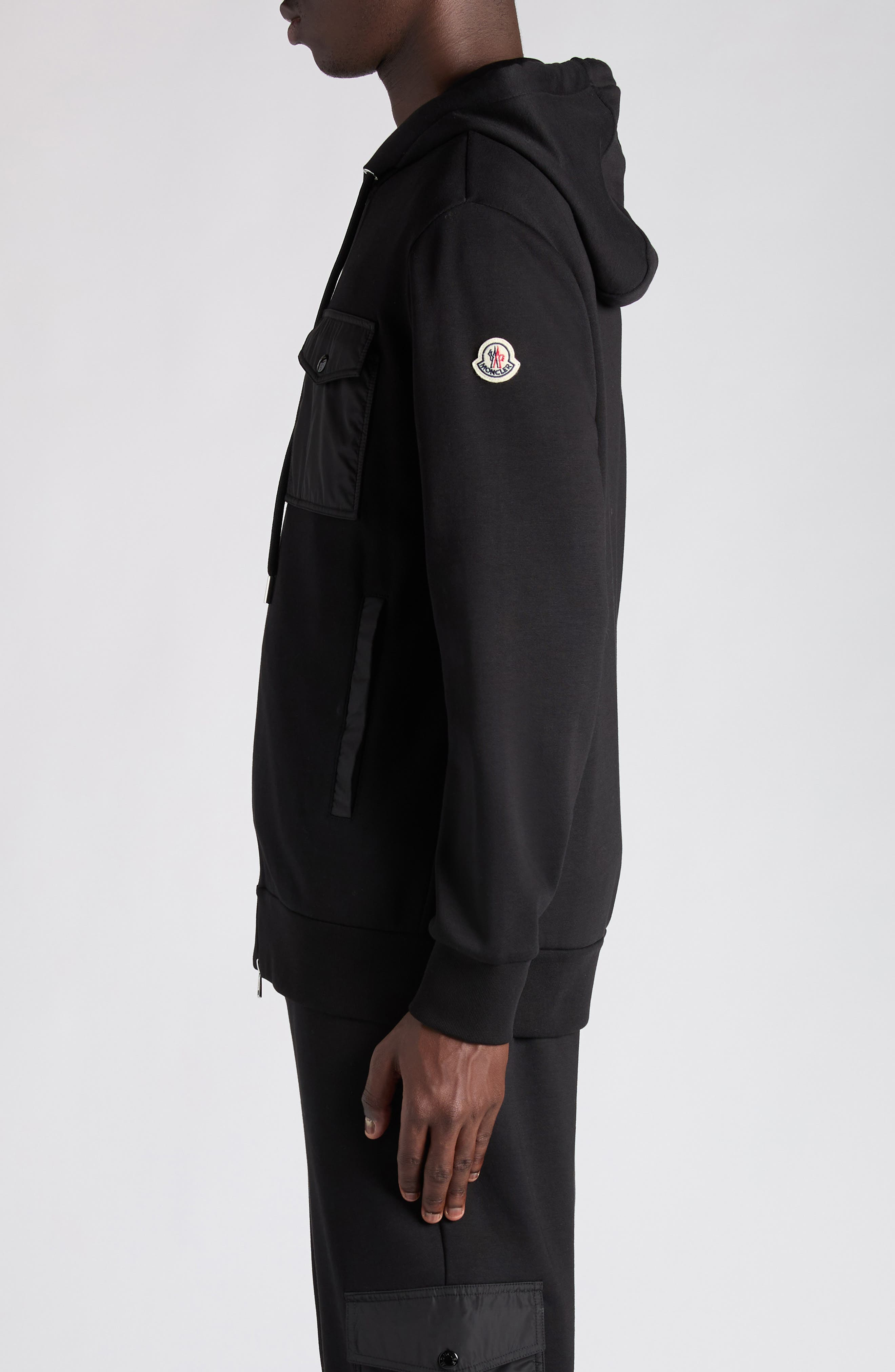 Moncler Mixed Media Jacket in Black at Nordstrom - 4