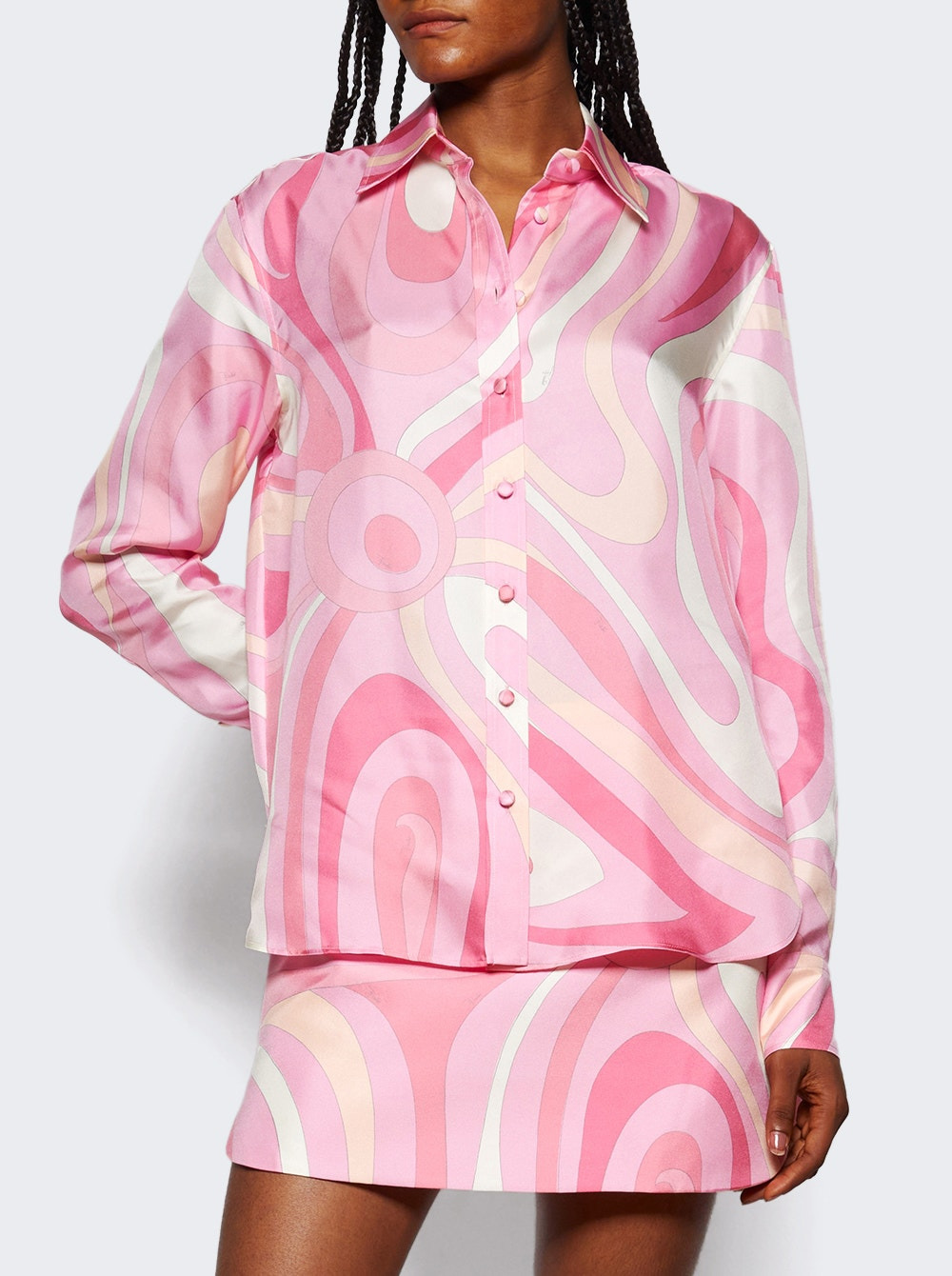 Marmo Print Shirt Rosa - 2