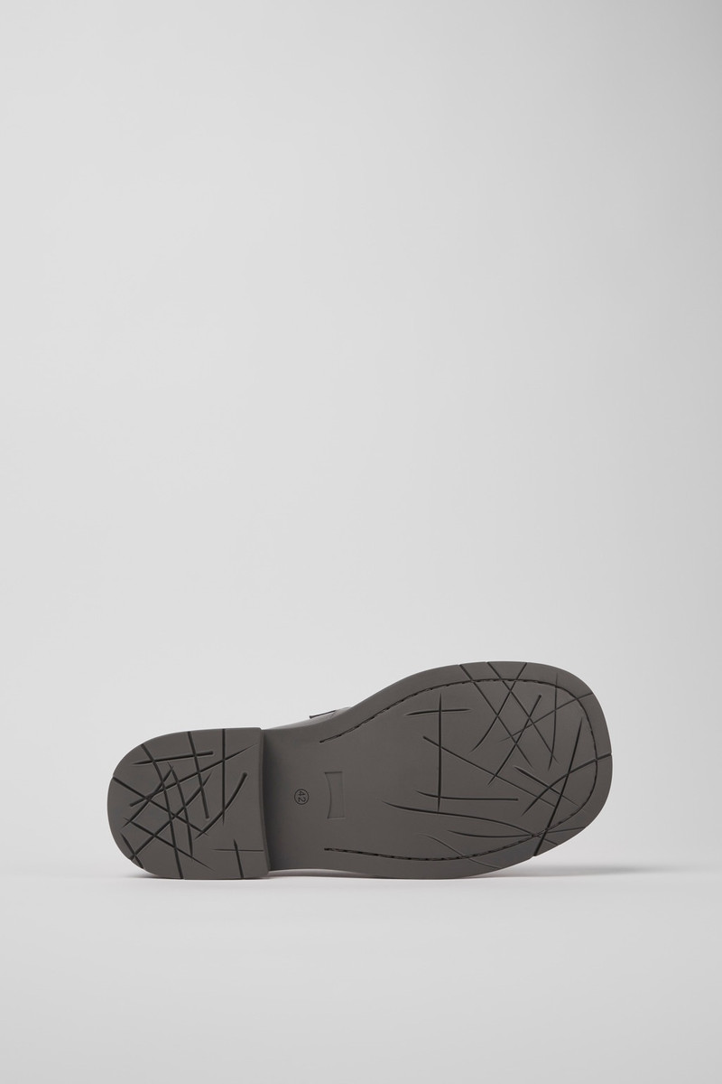 Gray leather loafers 5