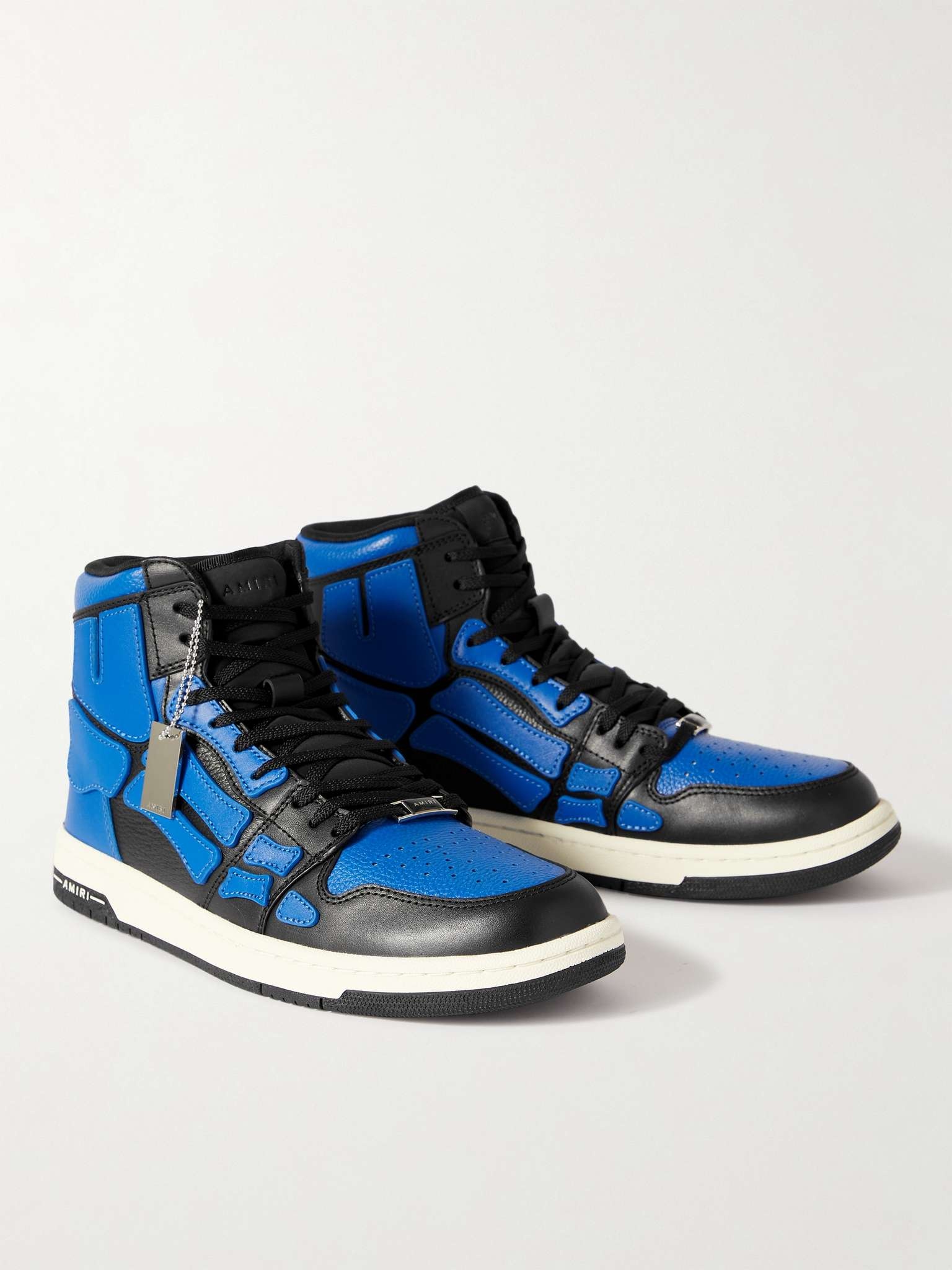 Skel-Top Colour-Block Leather High-Top Sneakers - 4