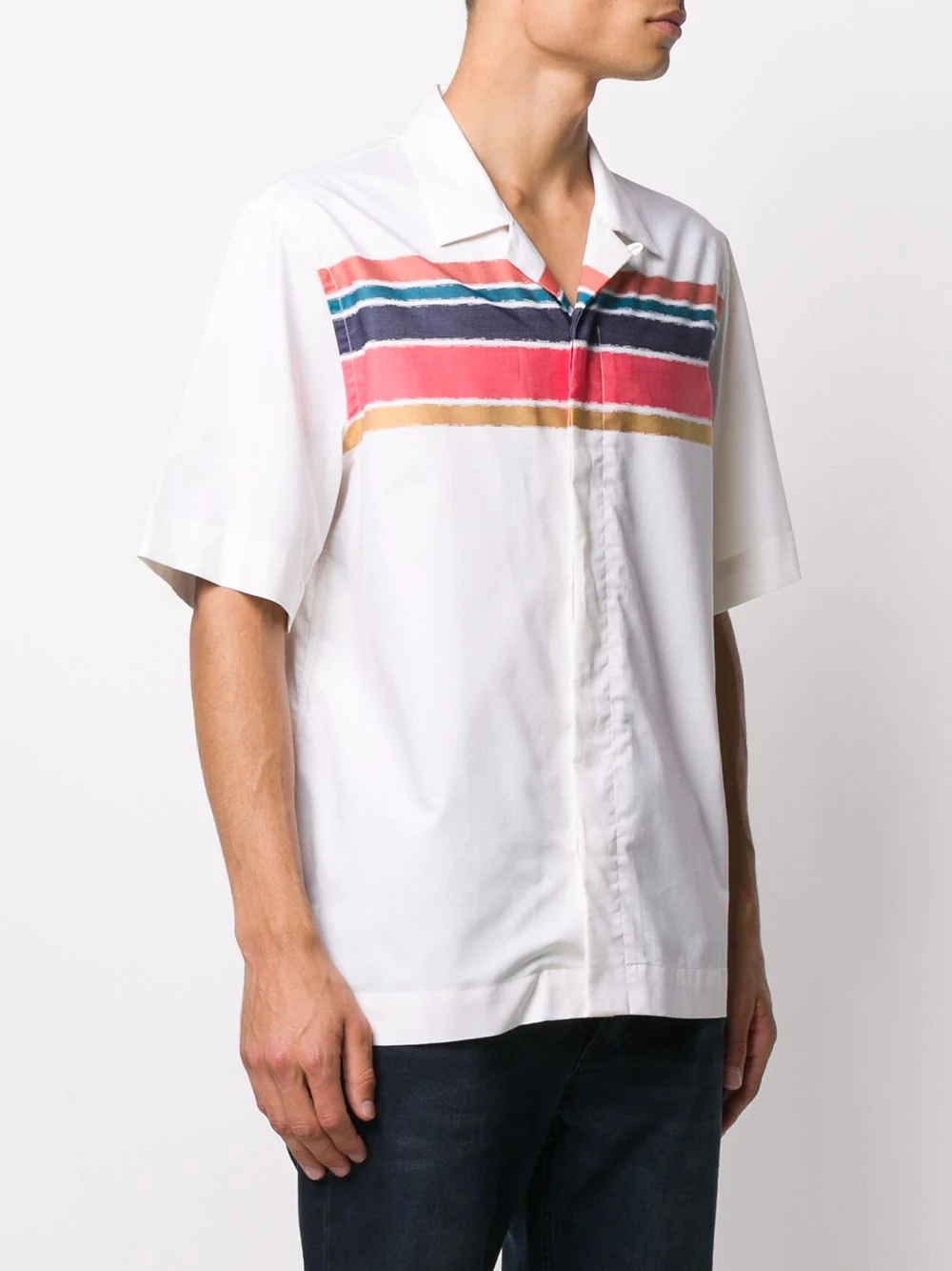 short sleeve stripe print shirt - 3