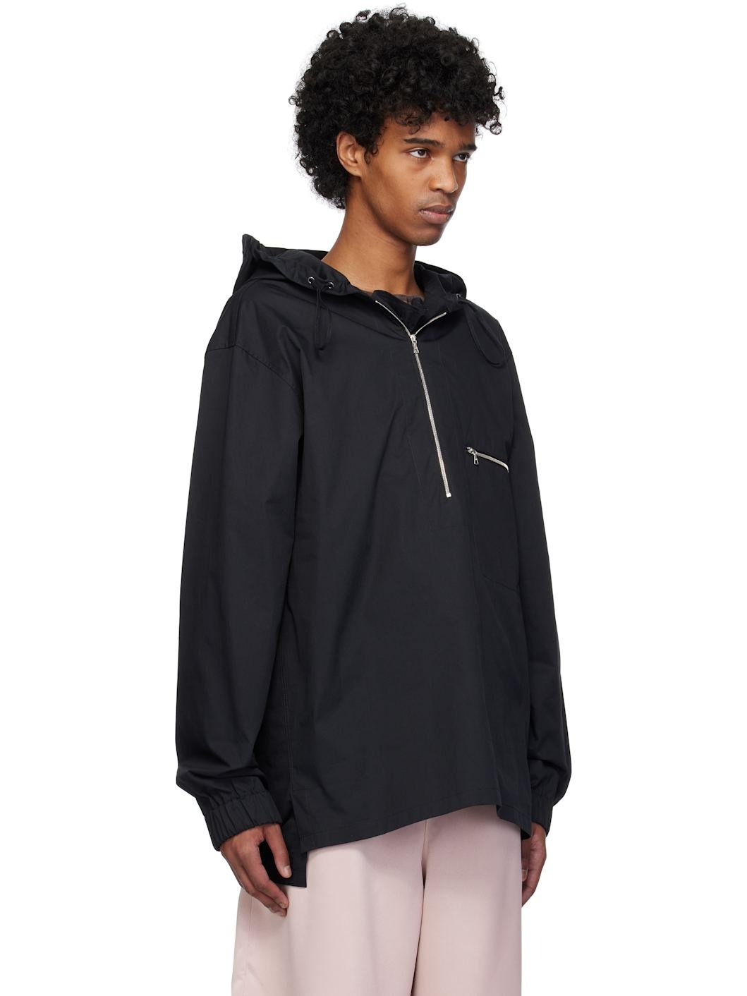 Black Cotton Twill Hoodie - 2