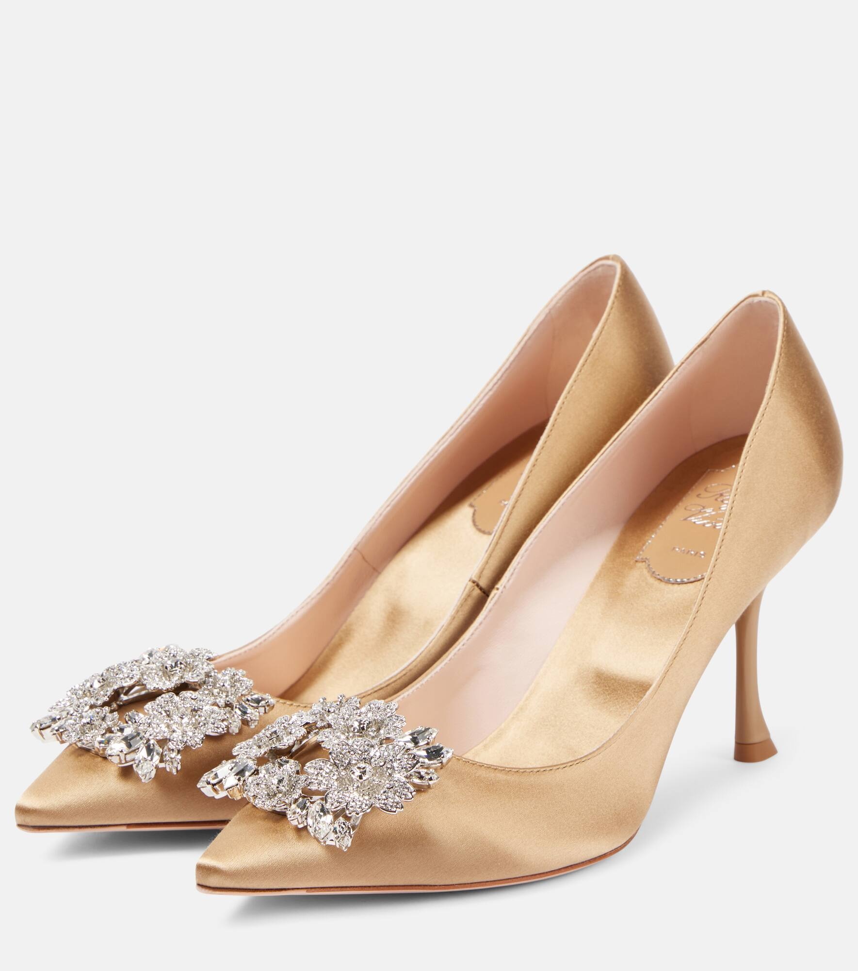 Efflorescence 85 embellished satin pumps - 4