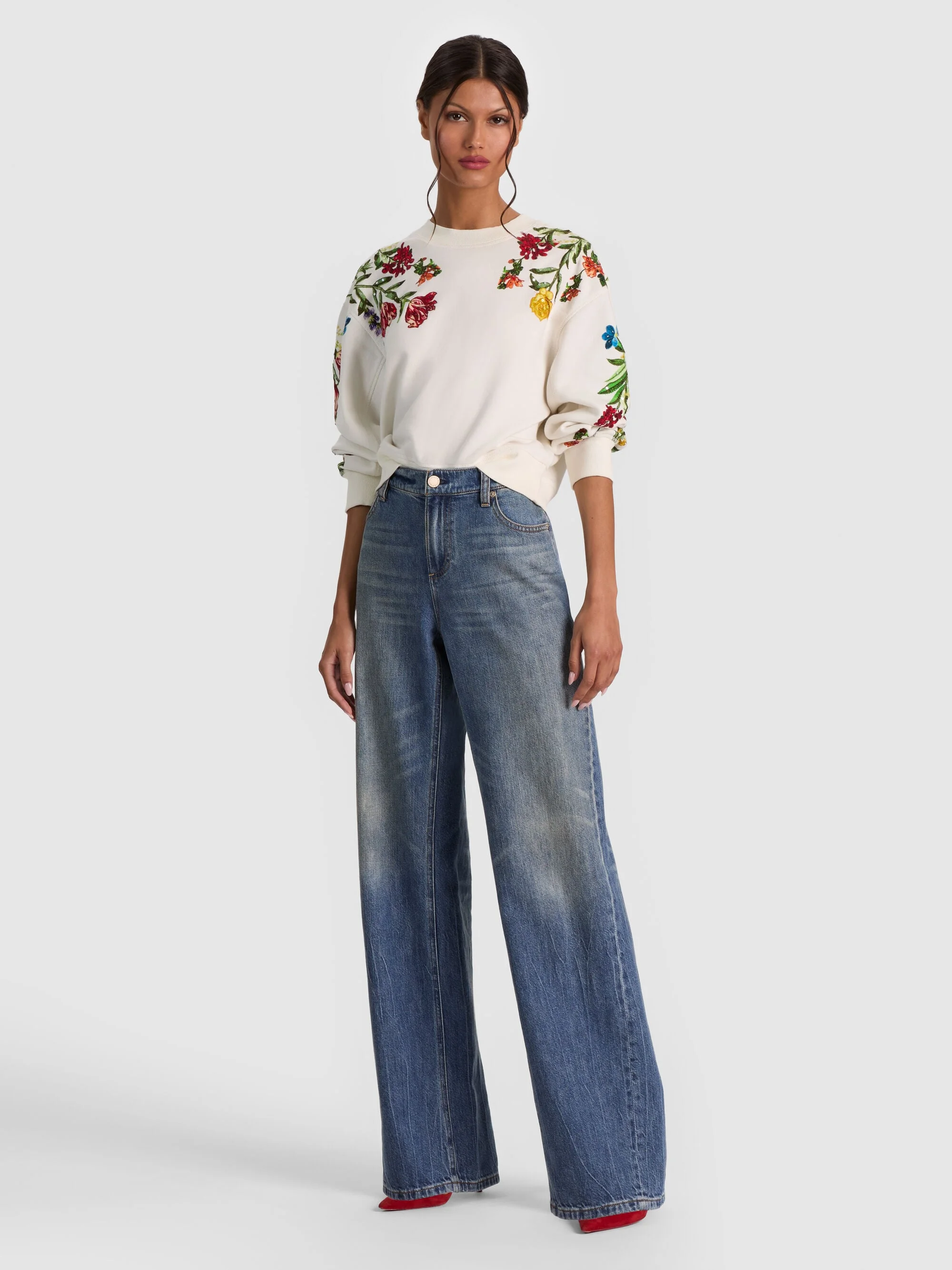 RUSSELL EMBELLISHED CREWNECK SWEATSHIRT - 1