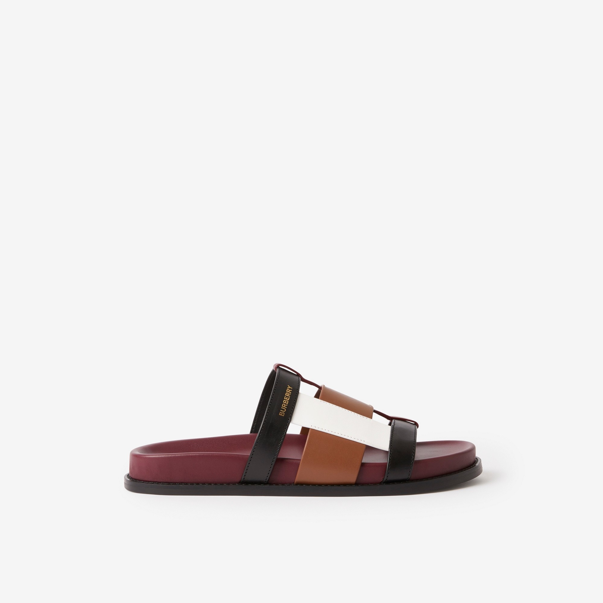 Colour Block Leather Slides - 1