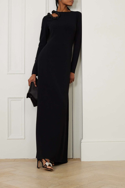 Stella McCartney + NET SUSTAIN cutout crystal-embellished crepe gown outlook