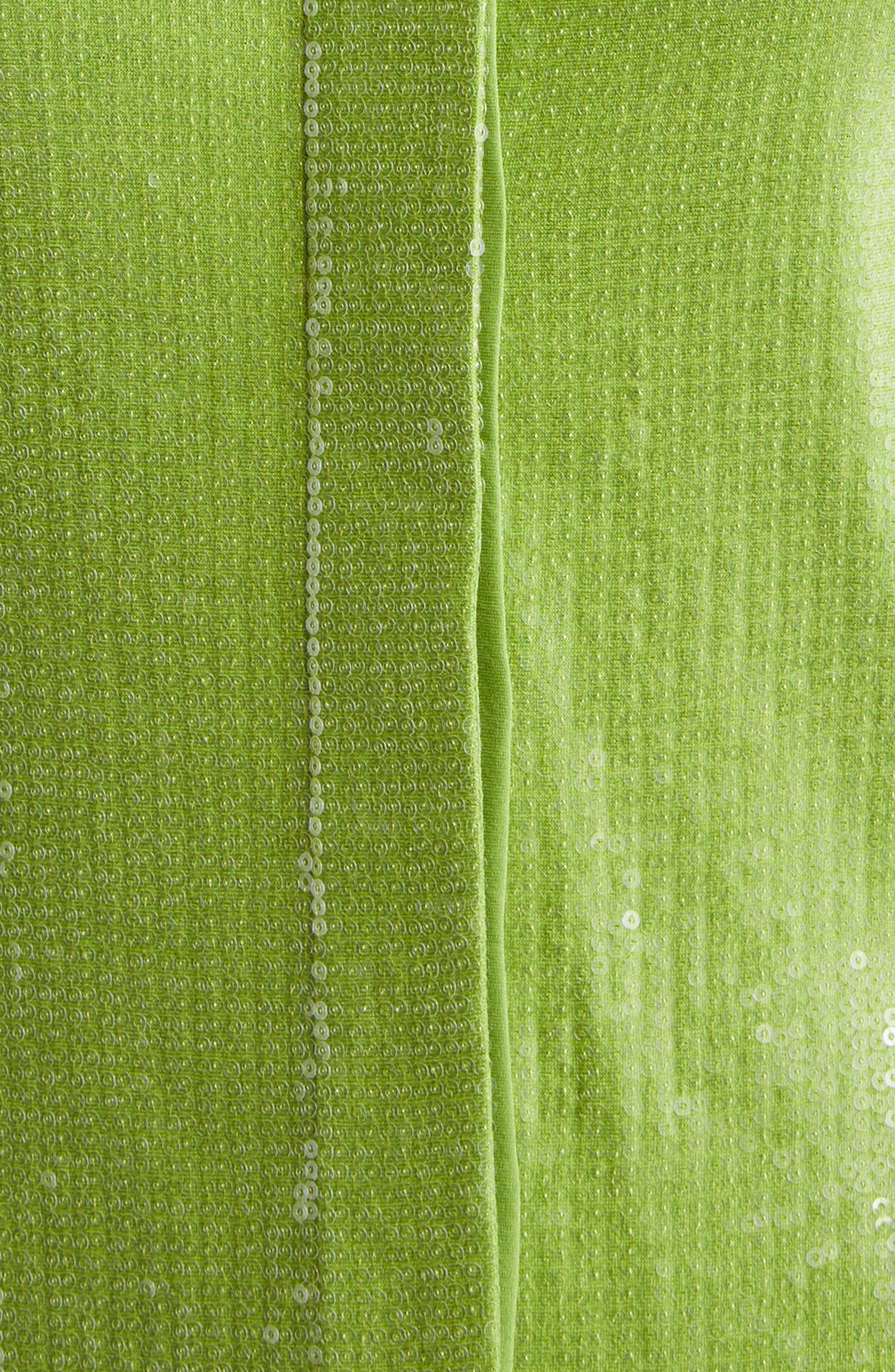 Oscar de la Renta Sequin Jersey Button-Up Shirt in Fern at Nordstrom - 7