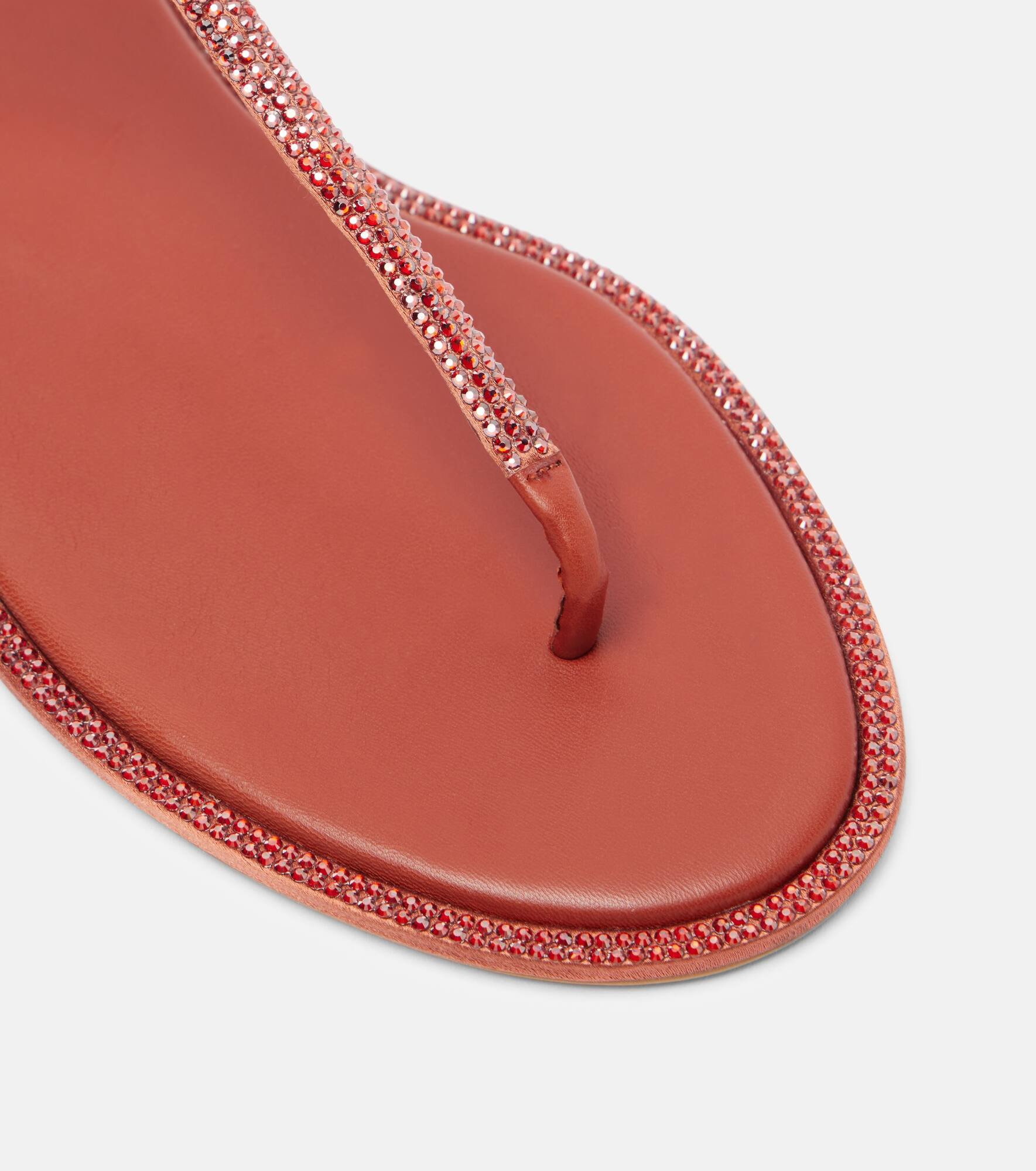 Diana embellished satin thong sandals - 5